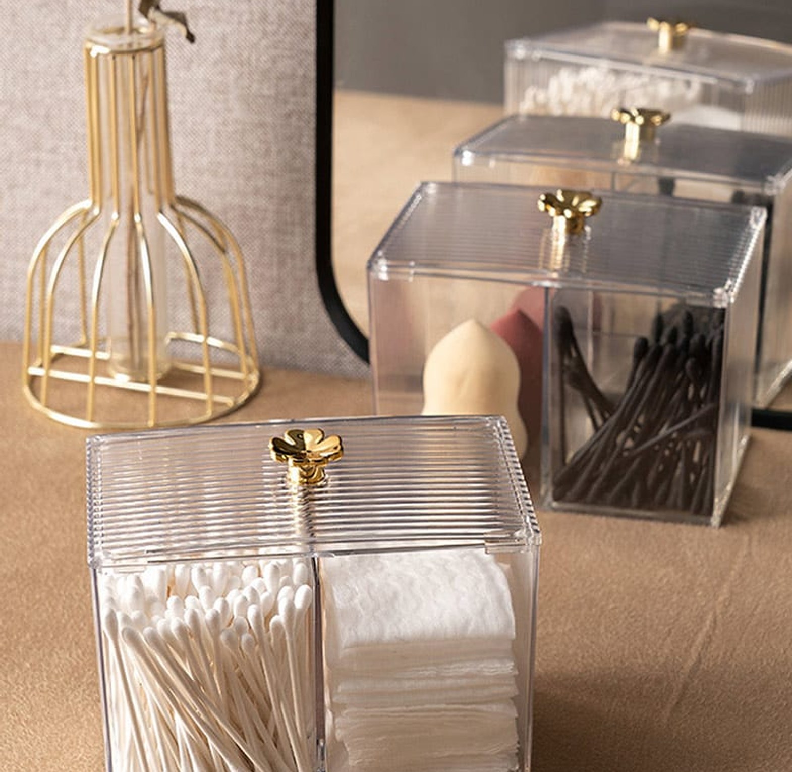 Acrylic Cotton Swabs Cosmetic Storage Box image