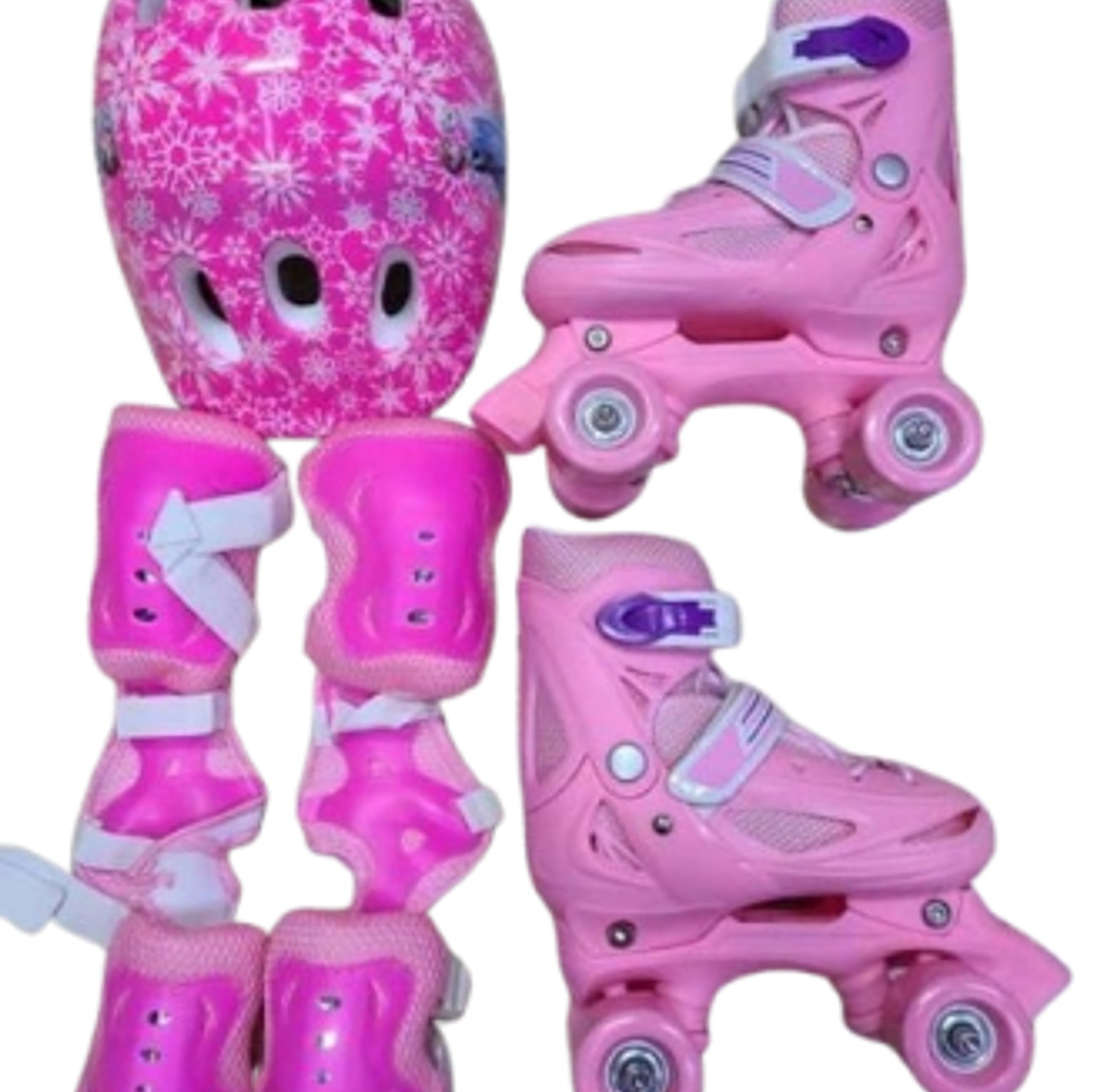 SKATE SHOES. Skates 4 Wheel Full Set Full With protective gear: helmet, elbow pads, knee pads, wrist guards size 26 to 38 image