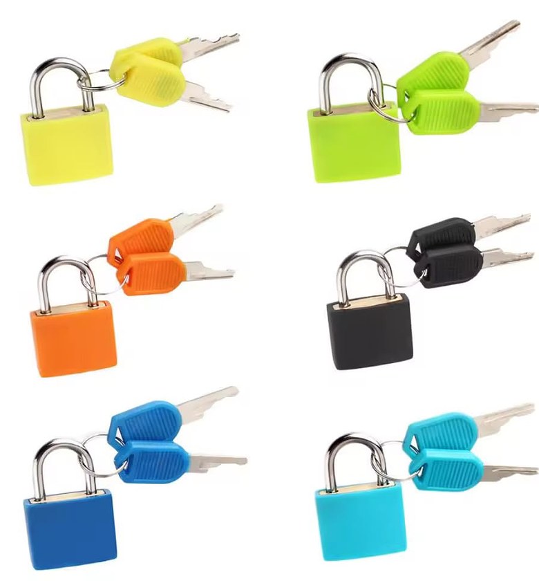 Mini Colorful Suitcase Padlock with Keys for Travel Luggage Security & Easy Baggage Identification image