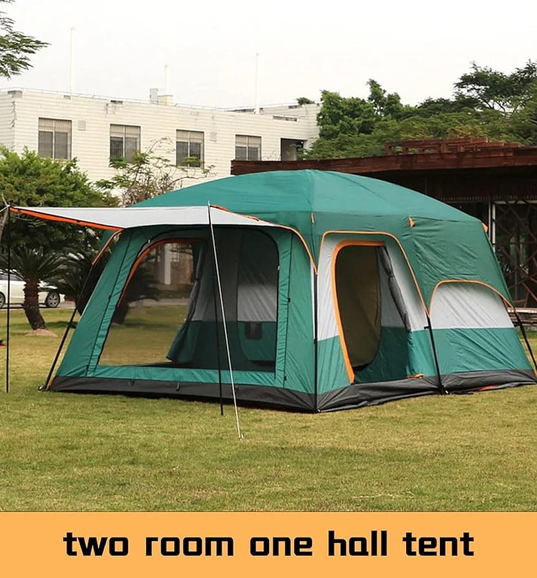 Large Family Camping Tent 2 Room 1 Hall – Waterproof Outdoor Tent for 6–8 People with Canopy image