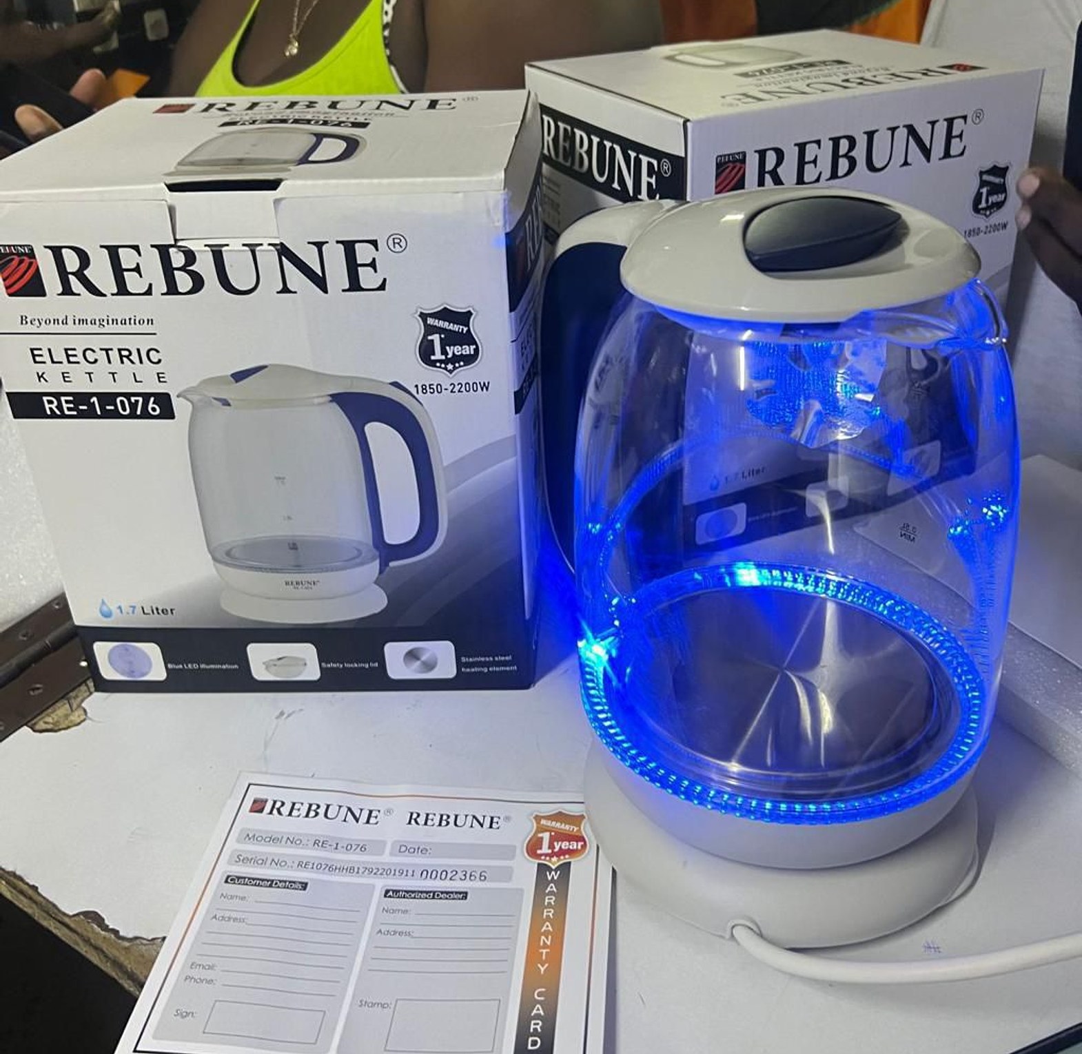 Rebune 1.7ltrs Glass Kettle image