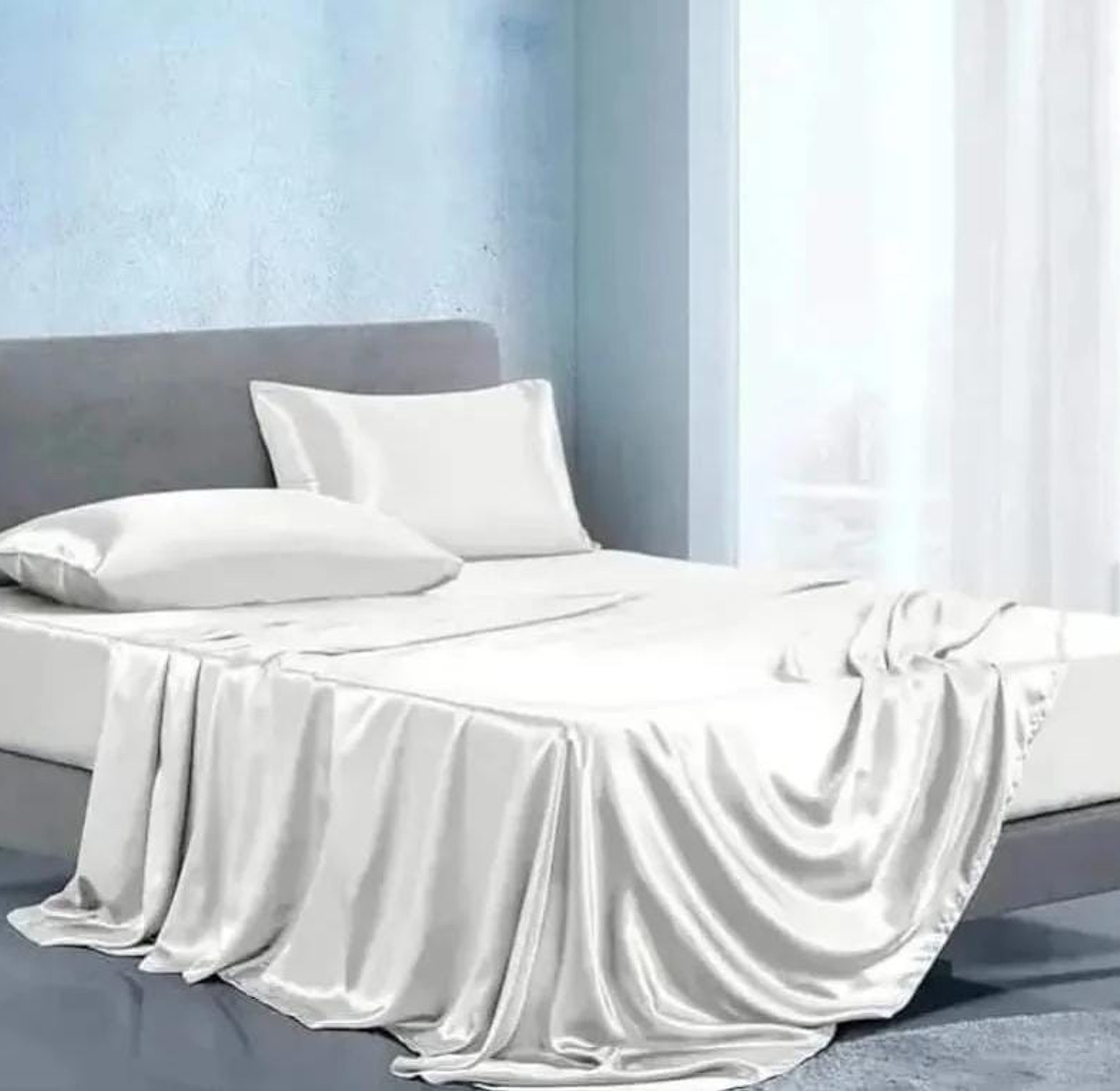 King size-Luxury Silky soft Mulberry Fitted Bedsheet set image
