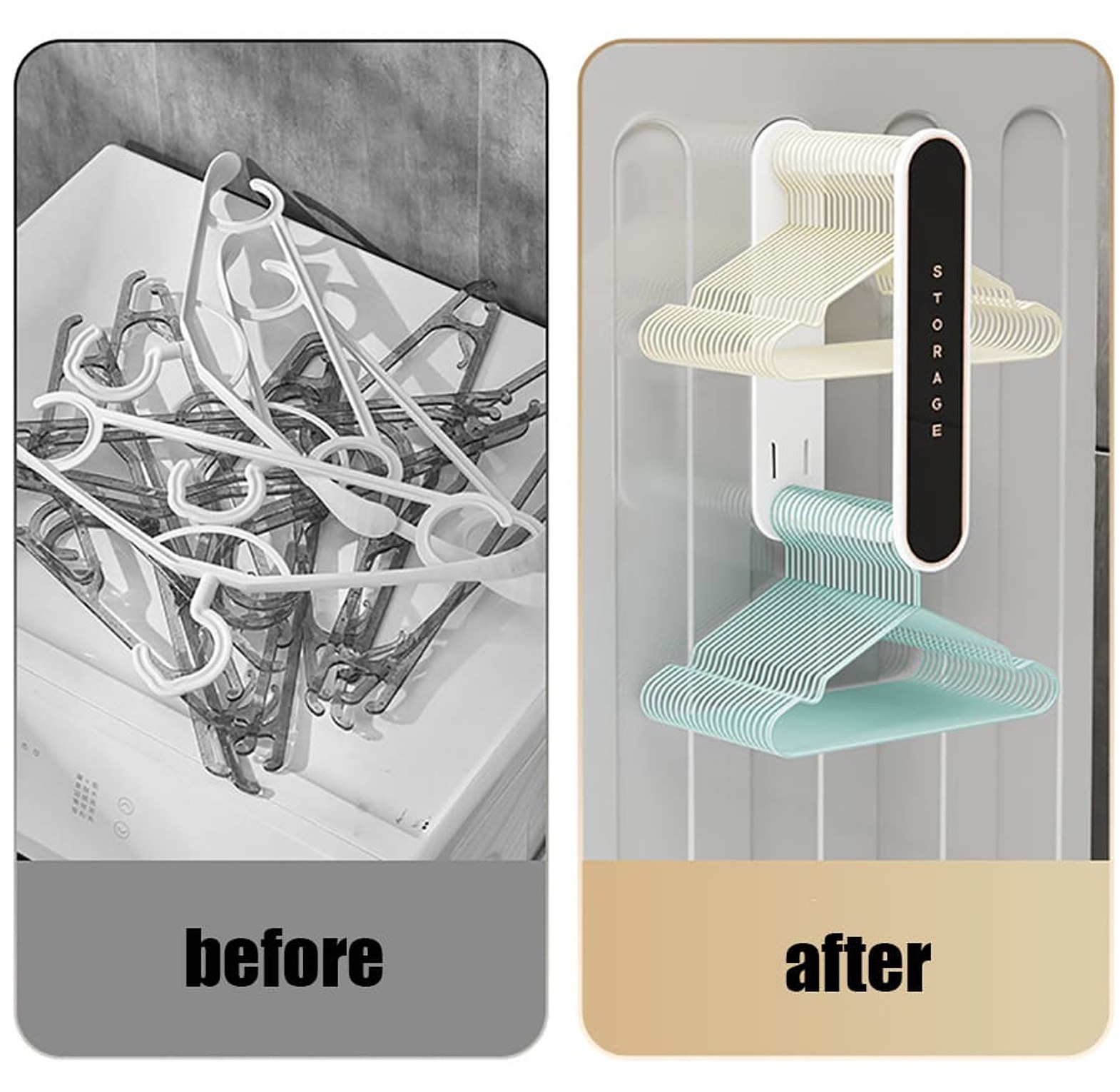 Retractable Hanger Storage Shelf Punch-free image