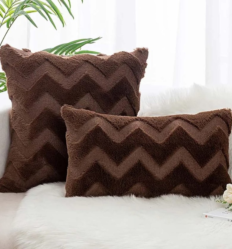 Wave Pattern Luxury Plush Cushion Cover image