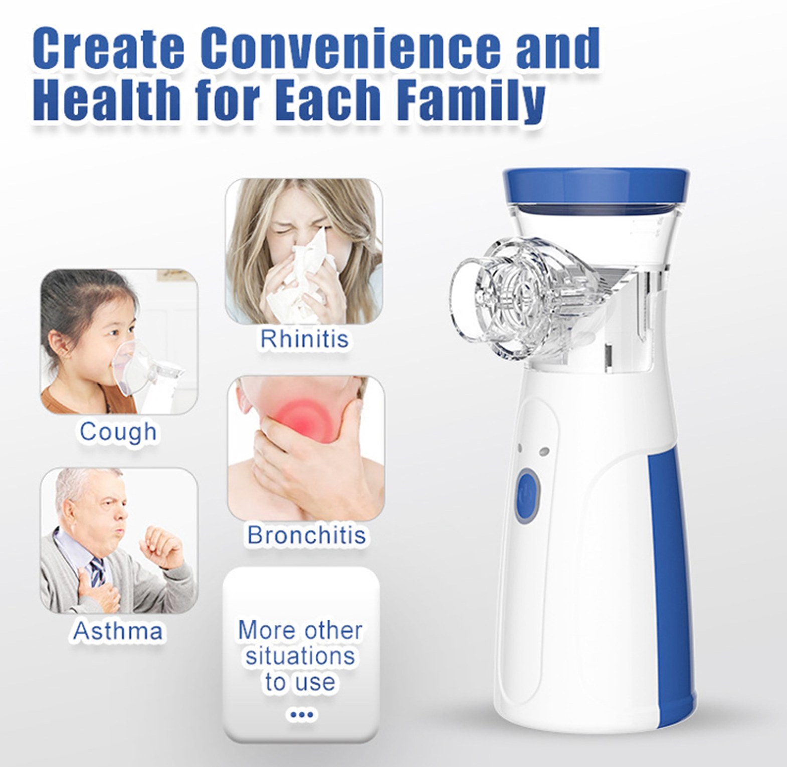 Portable Mesh Nebulizer JSL-W302 for Adults & Kids – Silent Asthma & Cough Relief Inhaler – USB Powered – Nairobi, Kenya image
