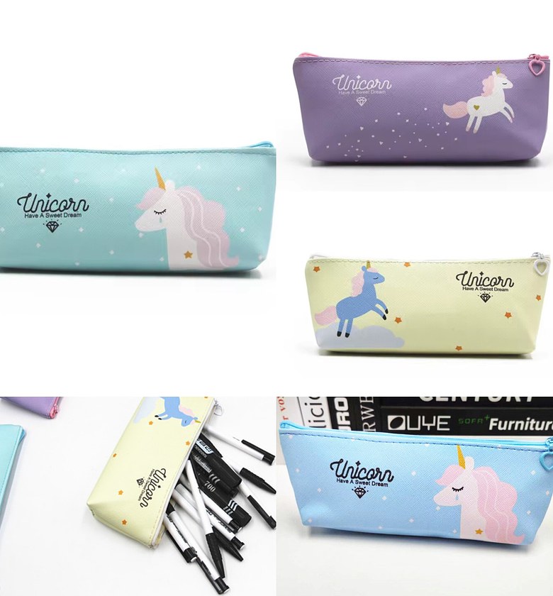 Unicorn Pencil Case & Makeup Zipper Pouch Organizer - Water-Resistant Stationery Bag for School & Travel  image