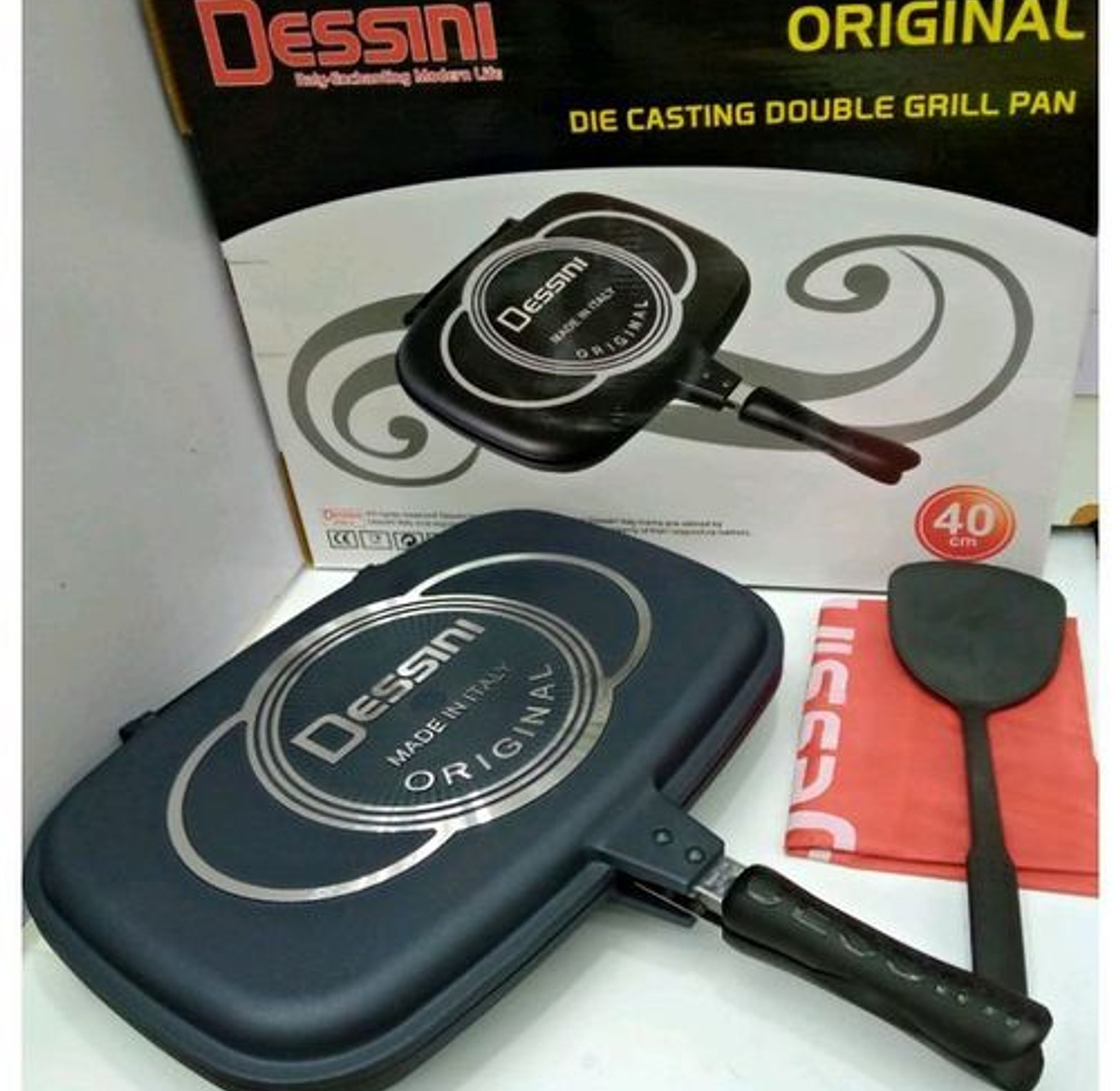 GRILL PAN. Dessini Two-Sided Double Grill Non-stick Pressure Pan 40 Cm image