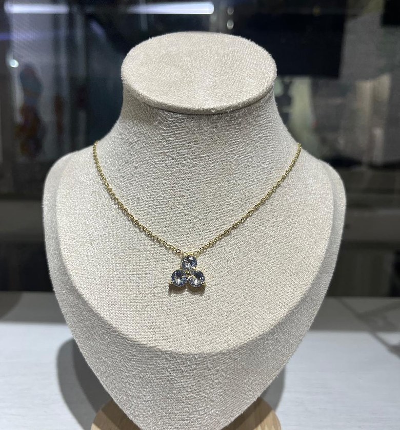 Trillion Cluster Zirconia Pendant Necklace image