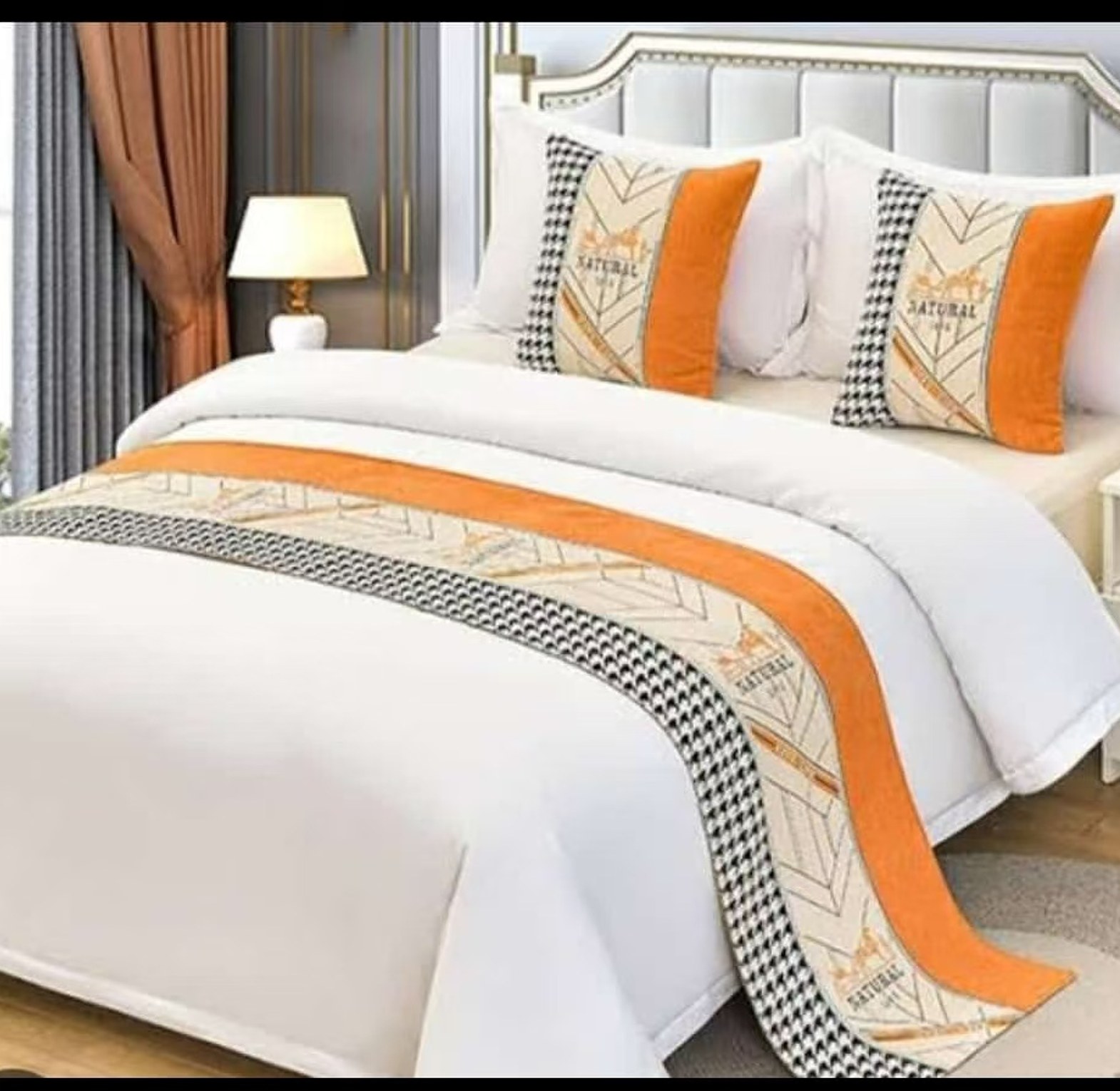 BED RUNNERS. Classy Bed Runners With 2 Pieces Of Matching Cushion Covers image