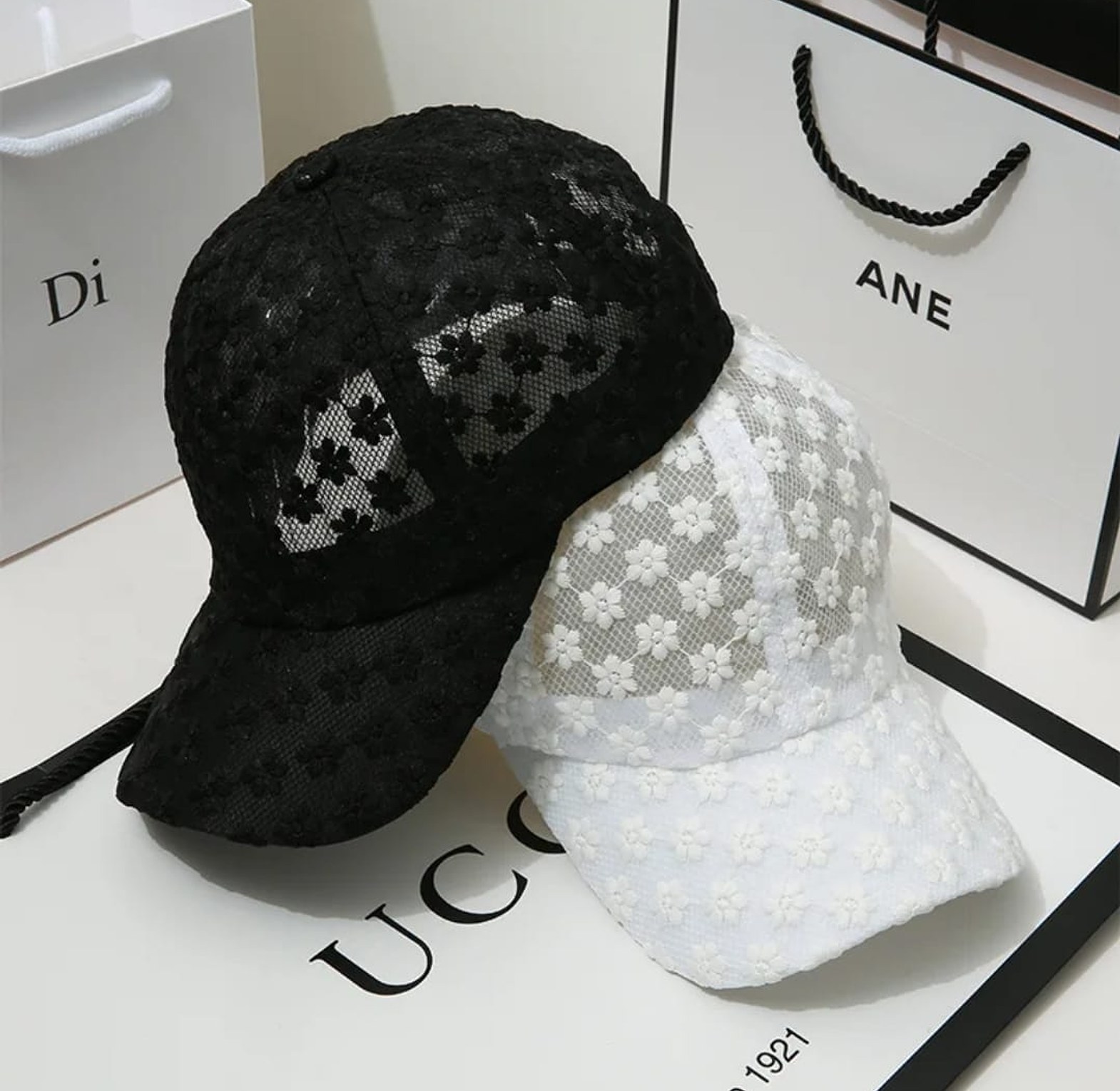 Women’s Lace Flower Hollow Baseball Cap image