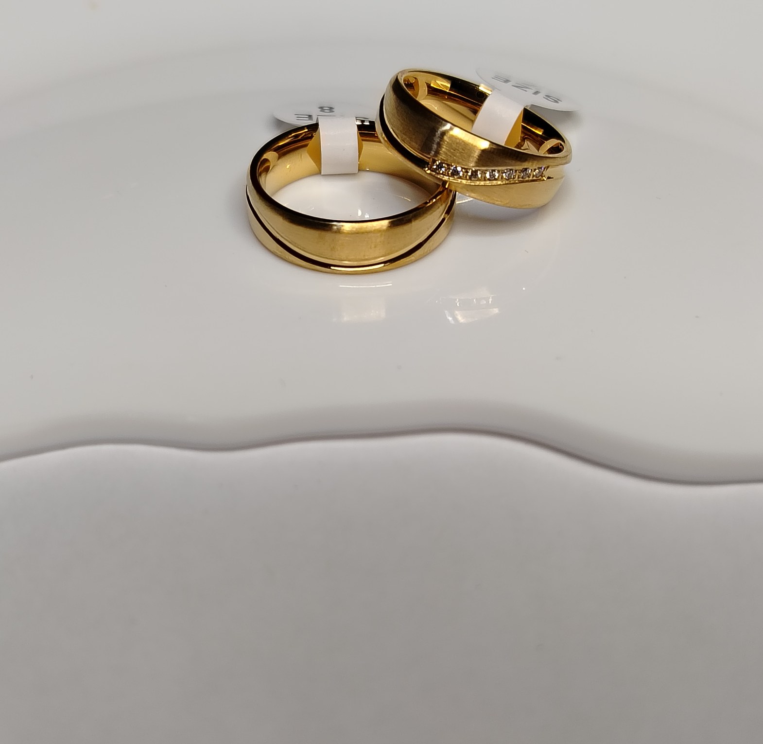 Stainless steel gold plated wedding rings  image