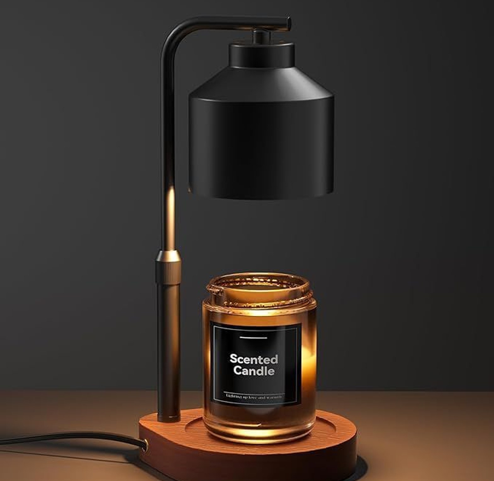 Electric Candle Warmer with Wooden Base image