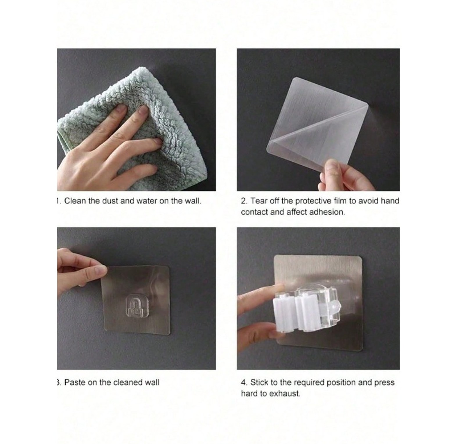 4 Pieces Mop Holder, Wall Mounted Mop Holder image