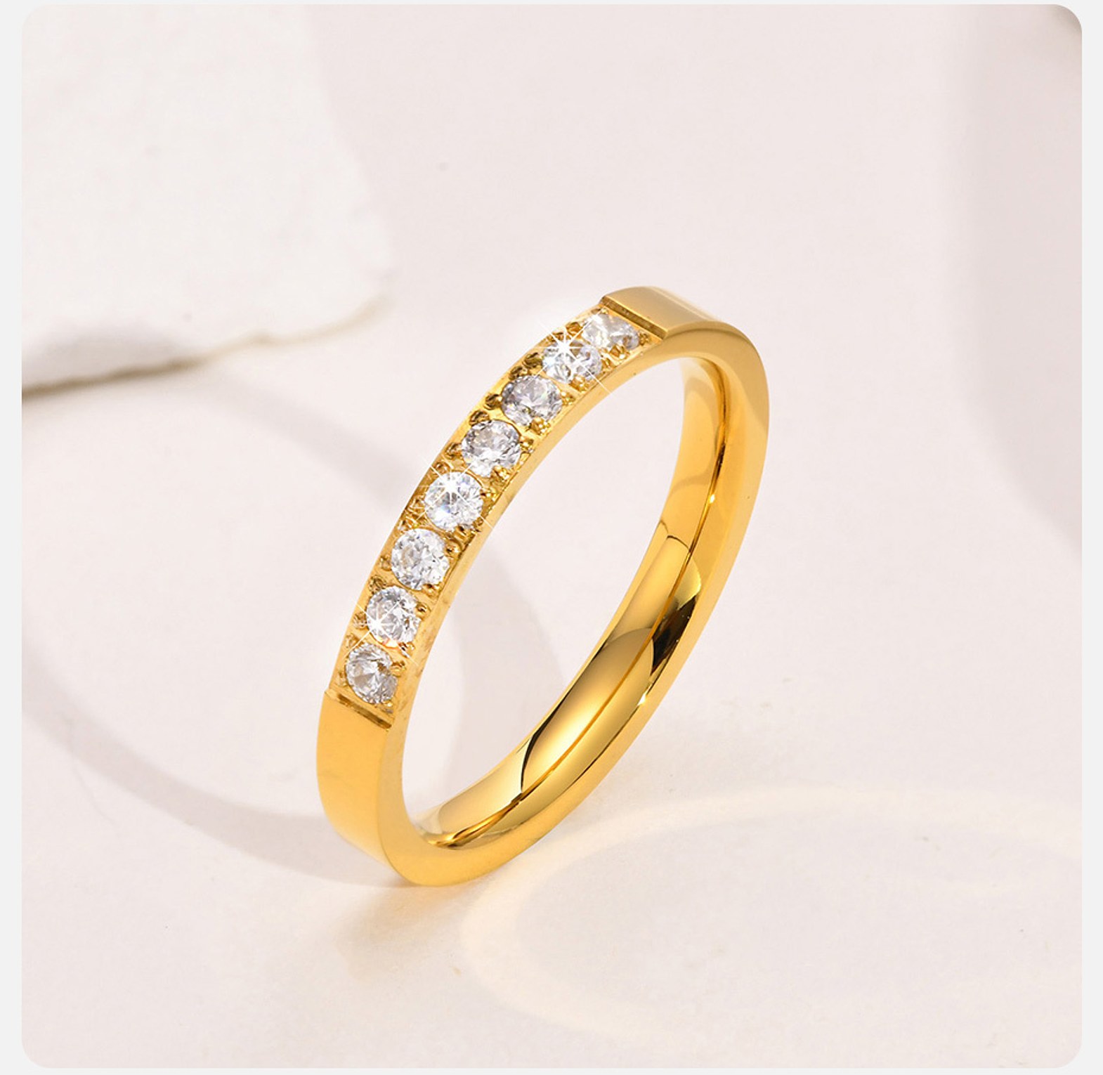 Gold plated stainless steel women's wedding ring  image