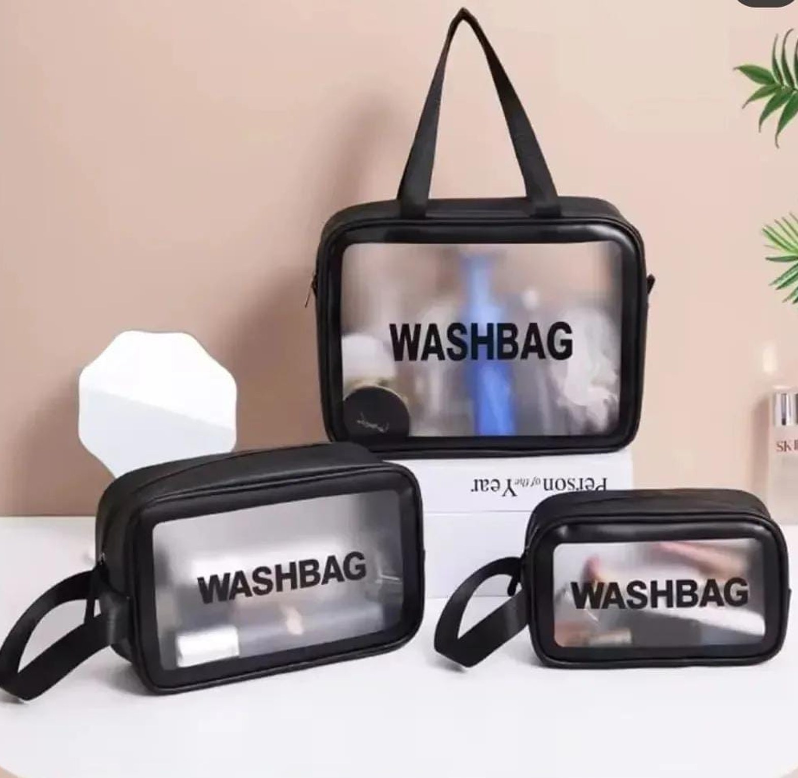 3 Pcs Waterproof Cosmetic & Toiletries Bag Set image