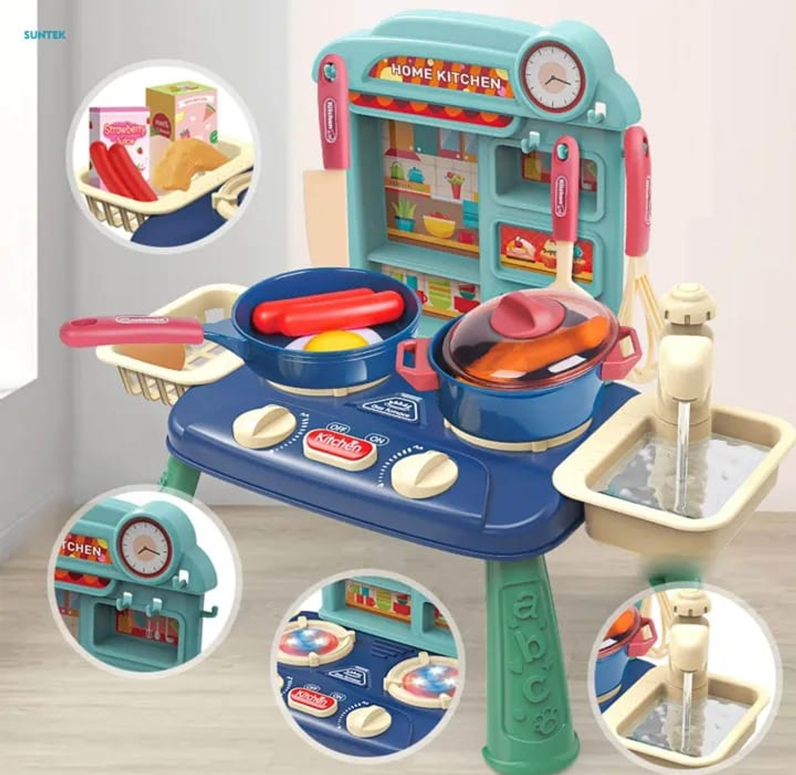 27PCS KITCHEN SET with sound and light, Interesting sounds simulate cooking and cooking sound effects, image