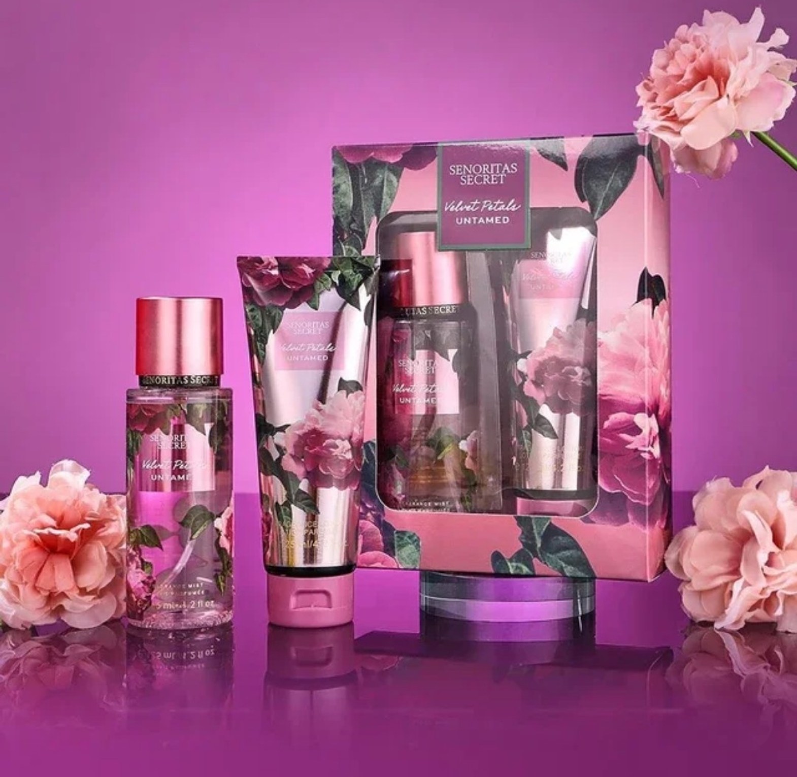 Senoritas Secret Velvet Petals Untamed Perfume Gift Set with Body Mist & Perfume Lotion  image