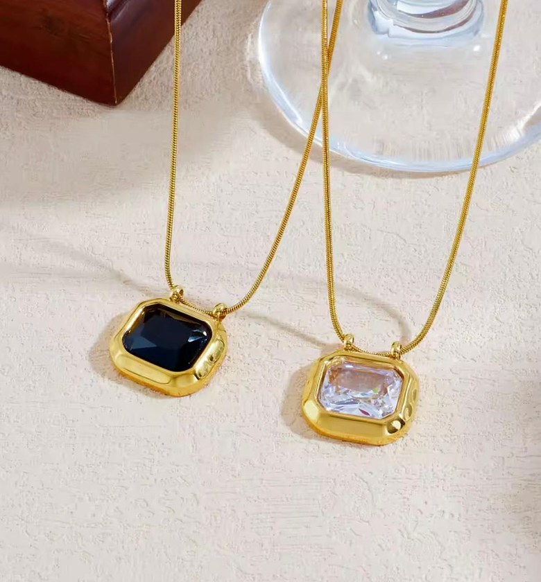 Solis Radiant Emerald-Cut Zircon Pendant image