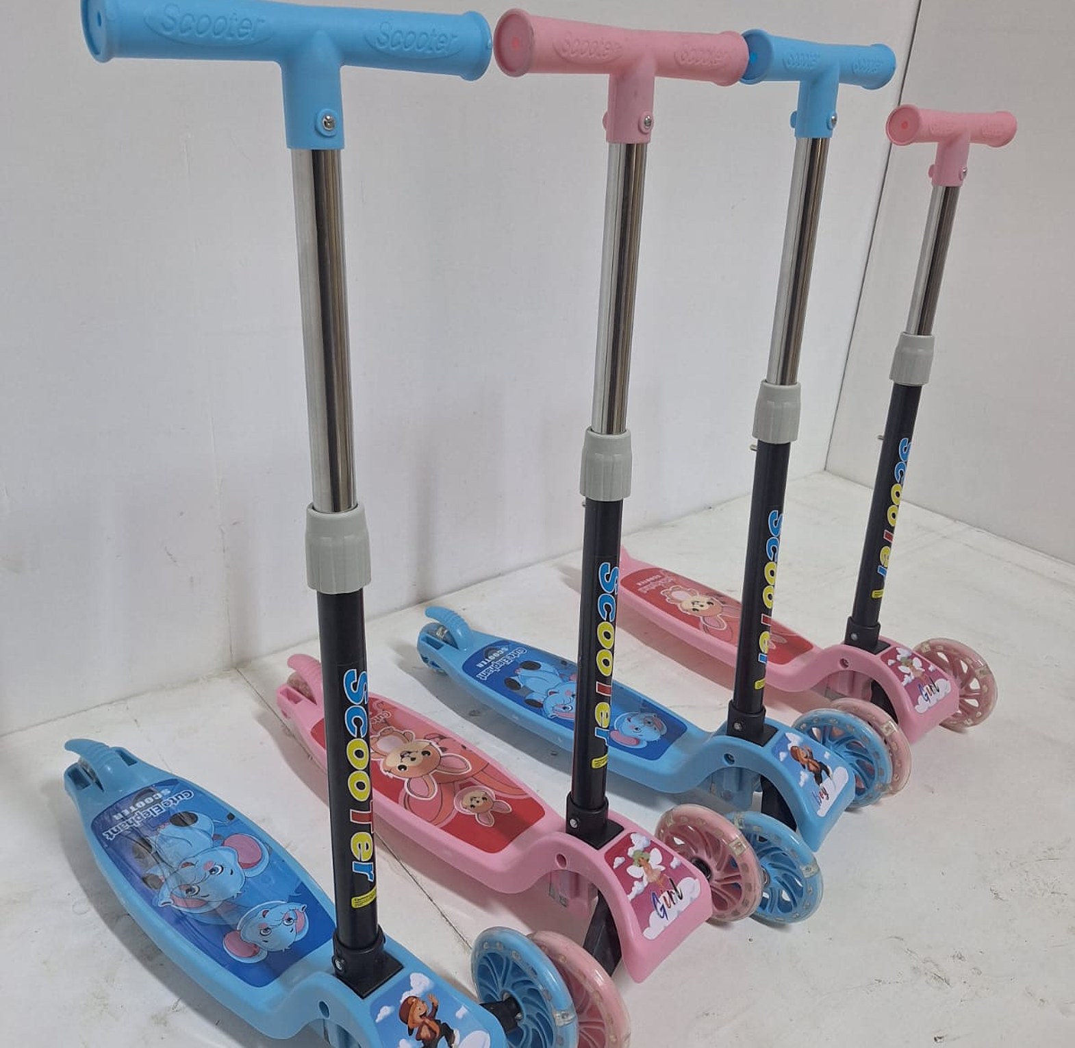 Height Adjustable Three-Wheel Kids scooters With LED Wheel lights- 2<>4yrs image