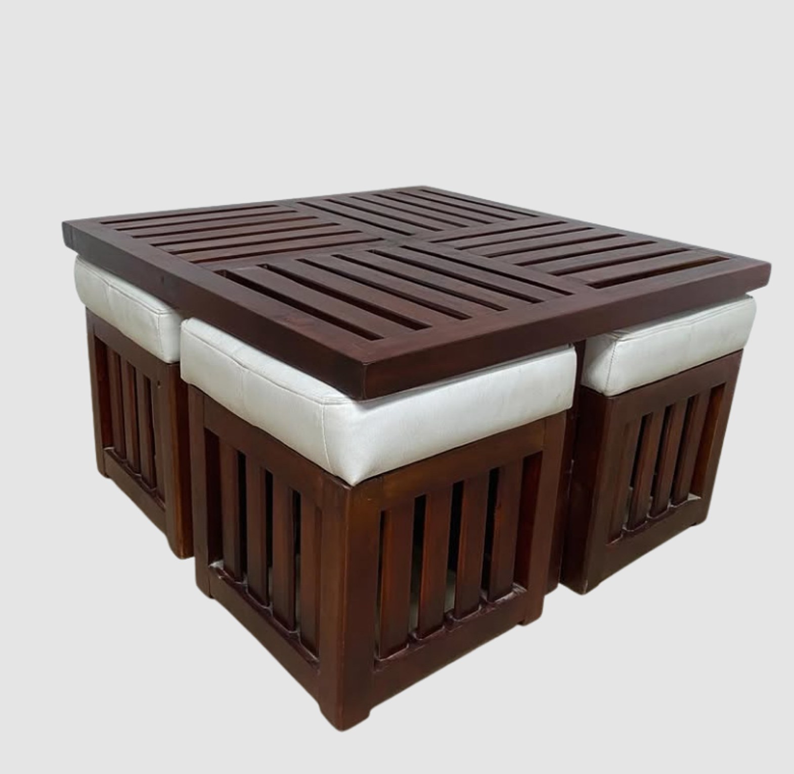 Nesting Coffee Table with Four Ottomans image