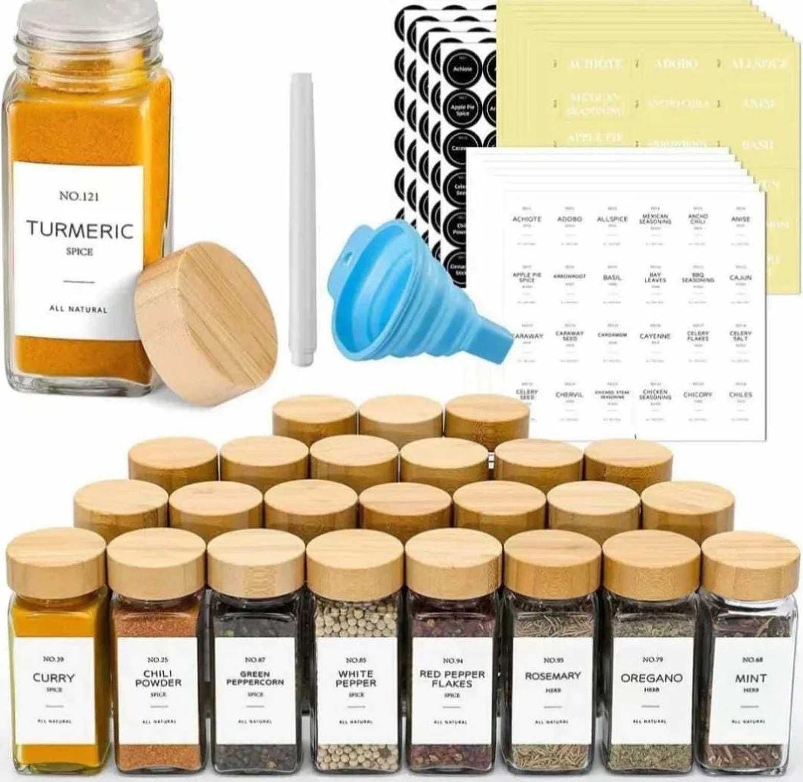 Glass storage jars with bamboo lid image