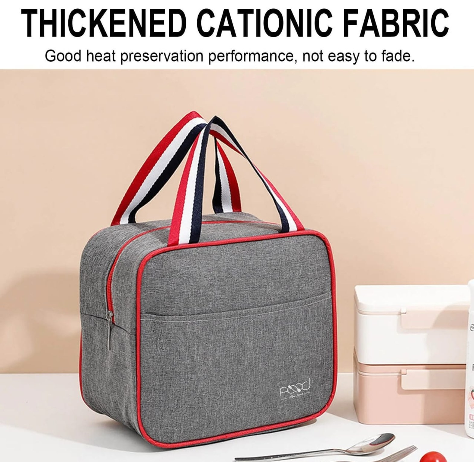 6l Insulated Square Lunch Bag With Carry Handles image