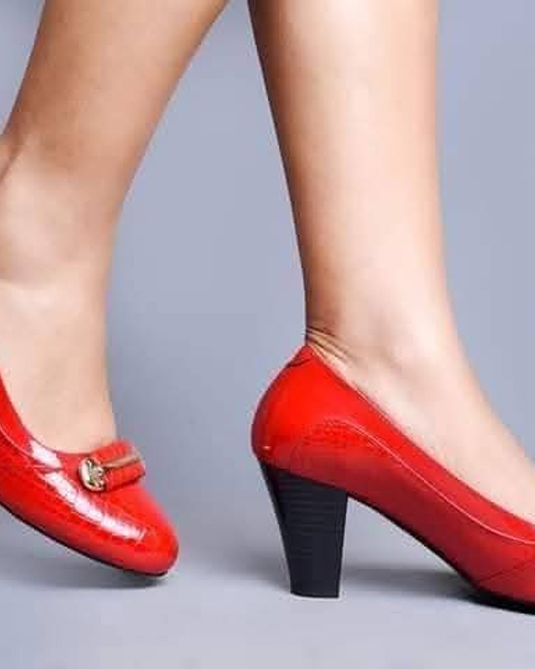 Turkish Pure Leather Red Buckle Statement Shoes image