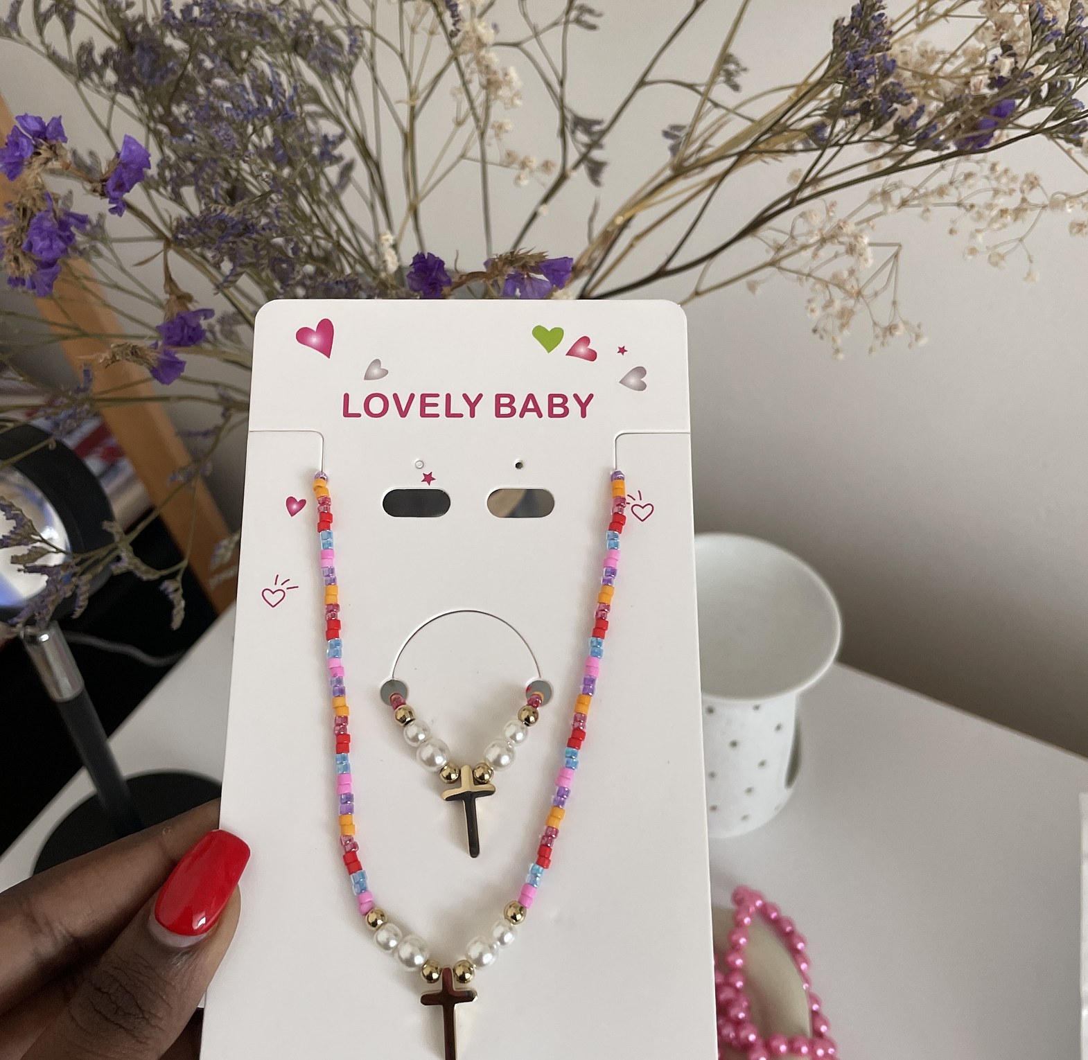 Crossed beaded baby set image