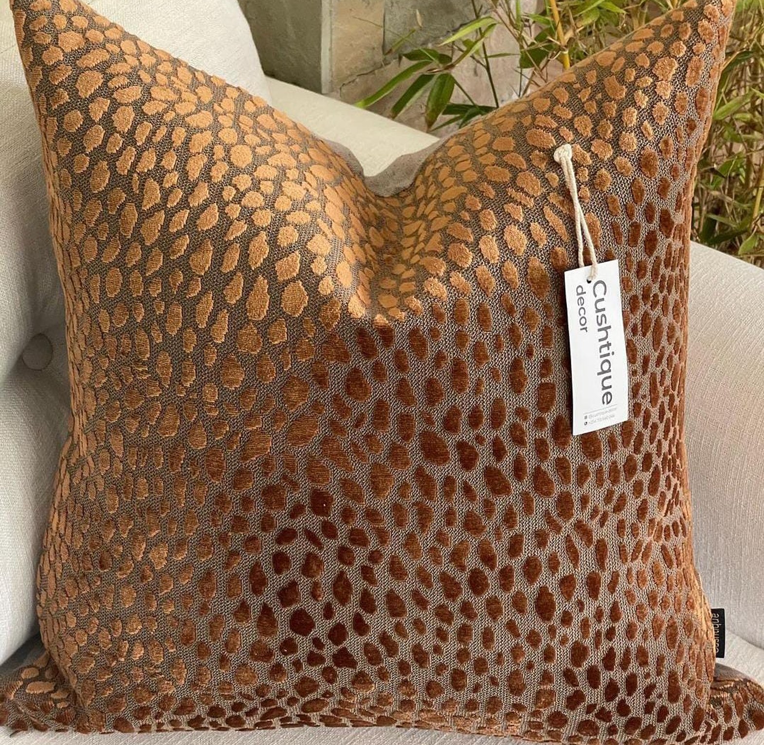RUST-PEBBLE CUSHION image