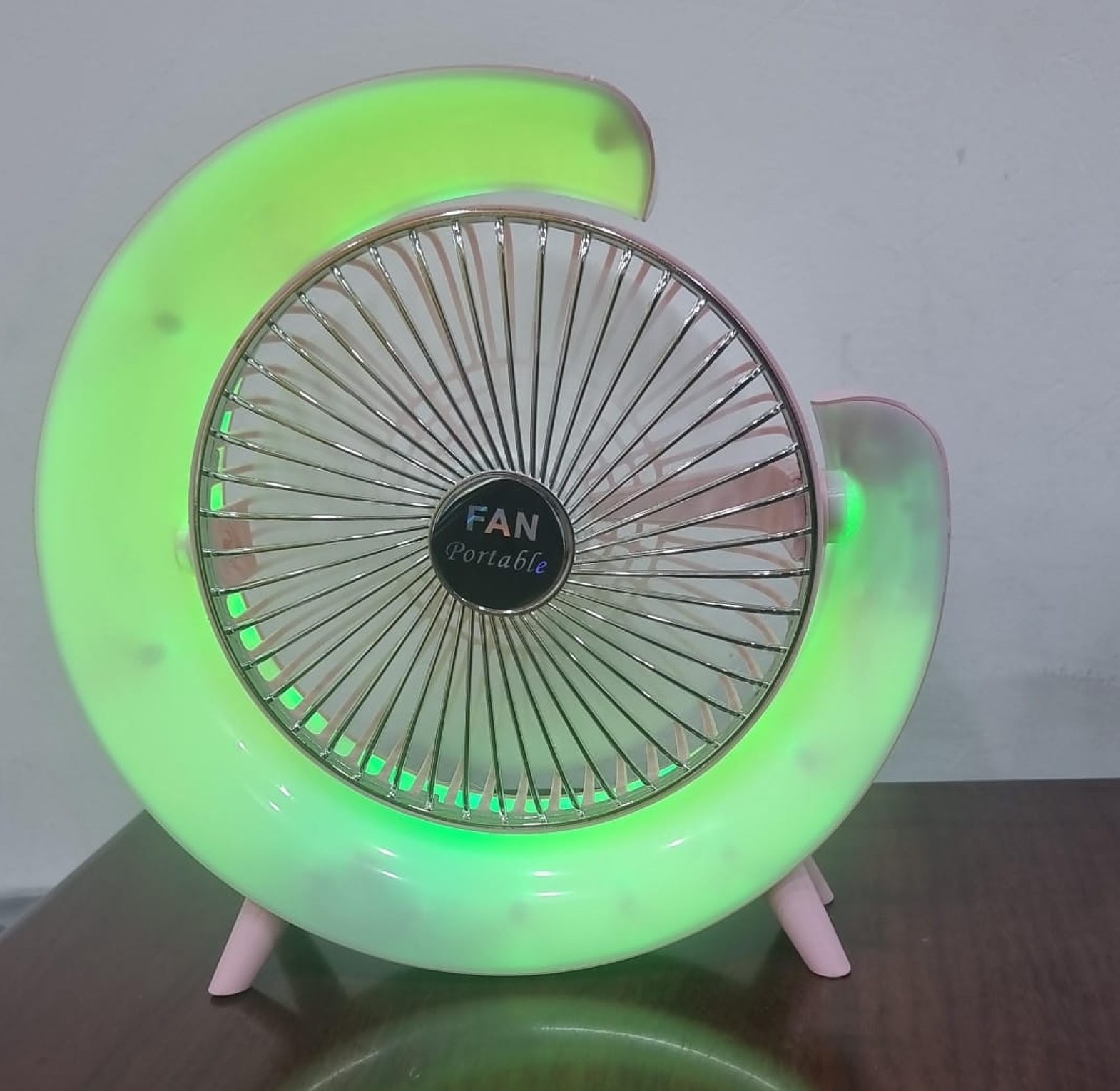 Rechargeable Portable Mini Fan With Led Night Light Table Desk image
