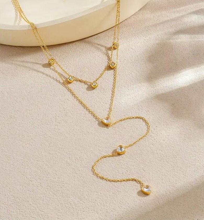 Heart Drop Layered Necklace  image