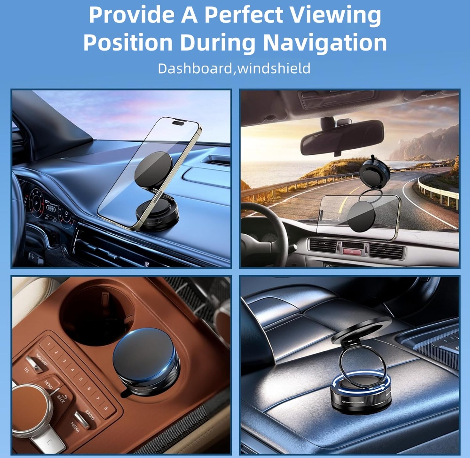 360° Rotating Magnetic Phone Holder, Foldable & Retractable image