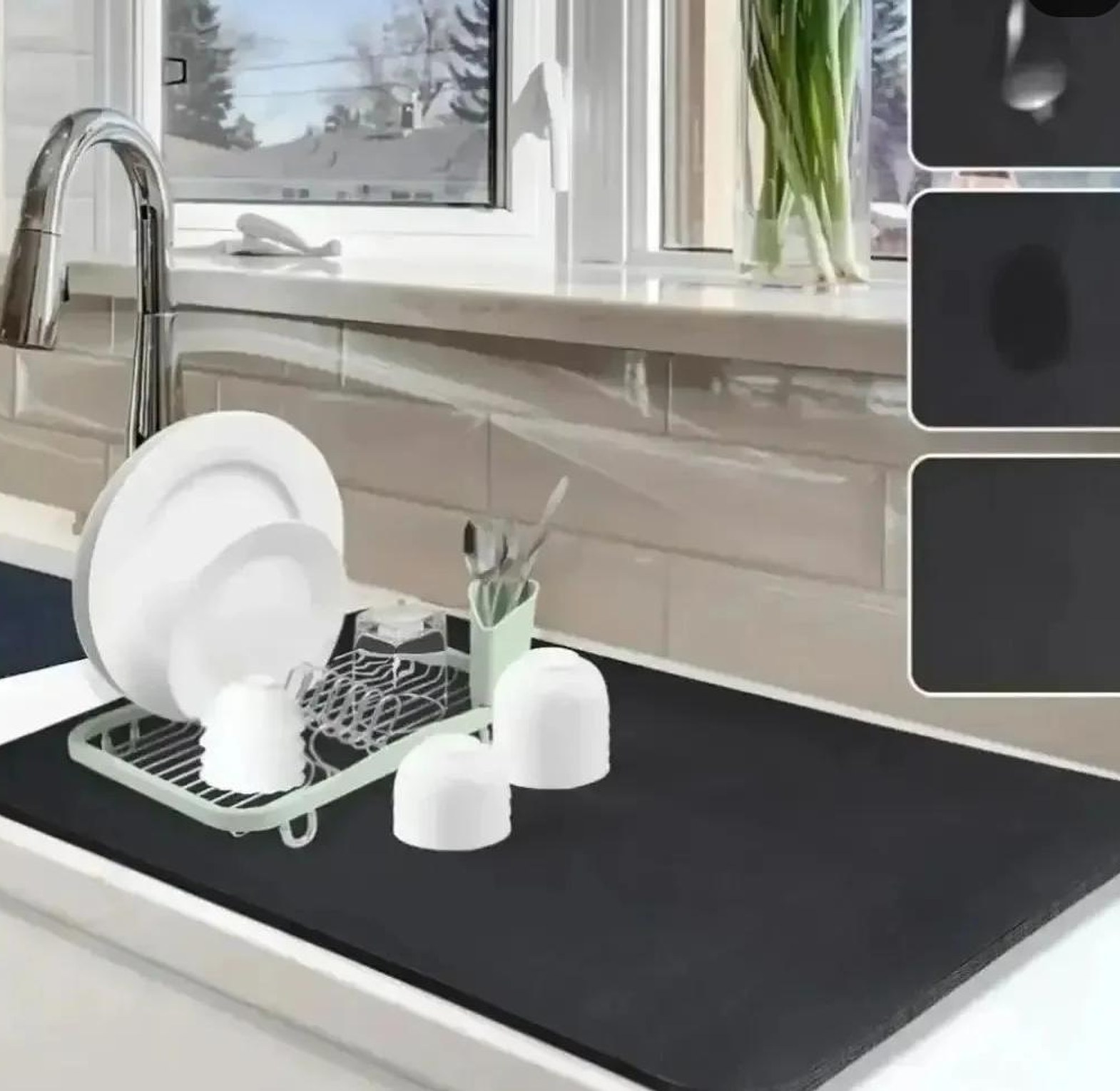Absorbent- Nonslip Drain dish drying mat image