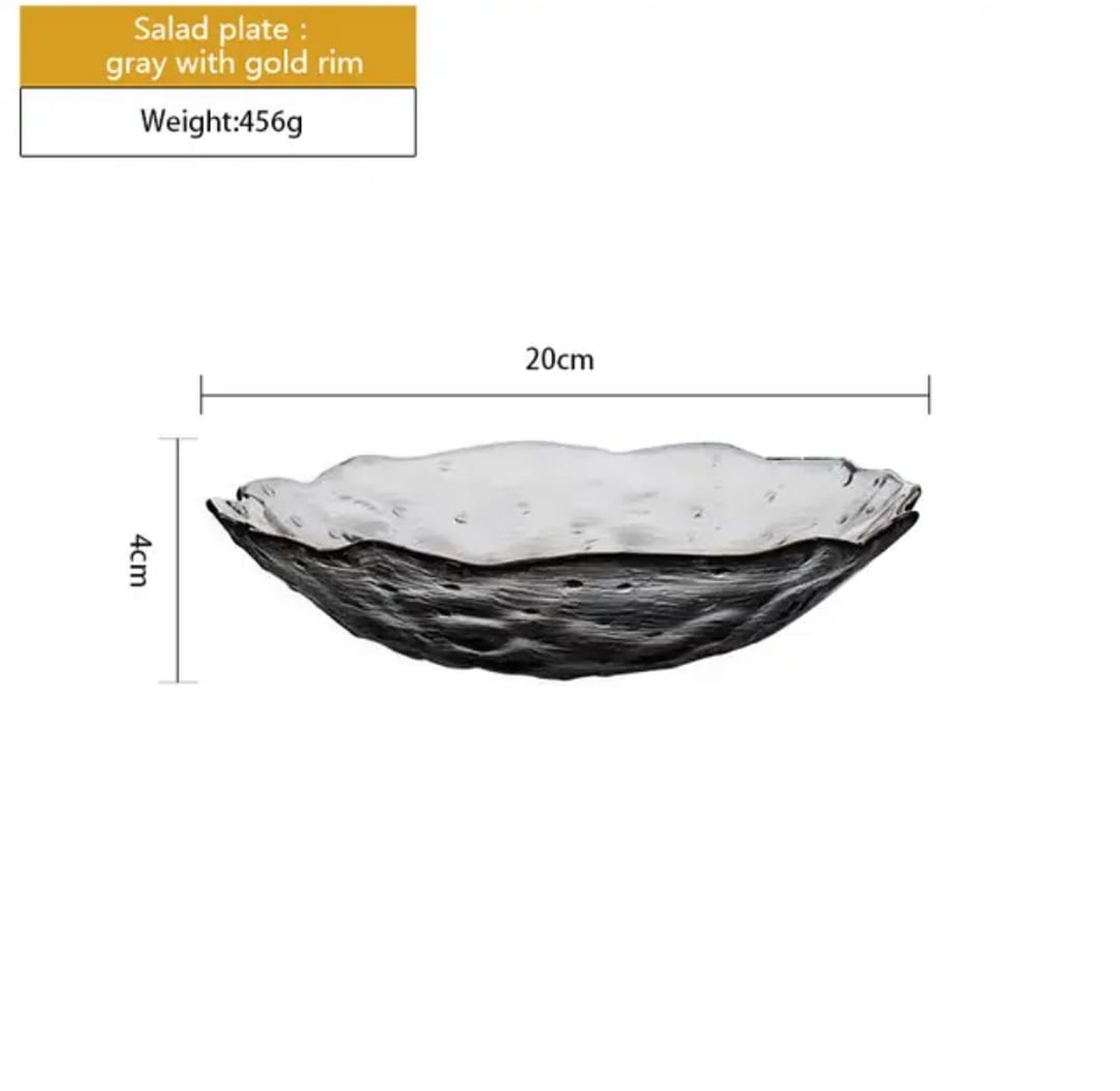  Irregular Glass Dinner Plate & Salad Bowl  3pc Set image