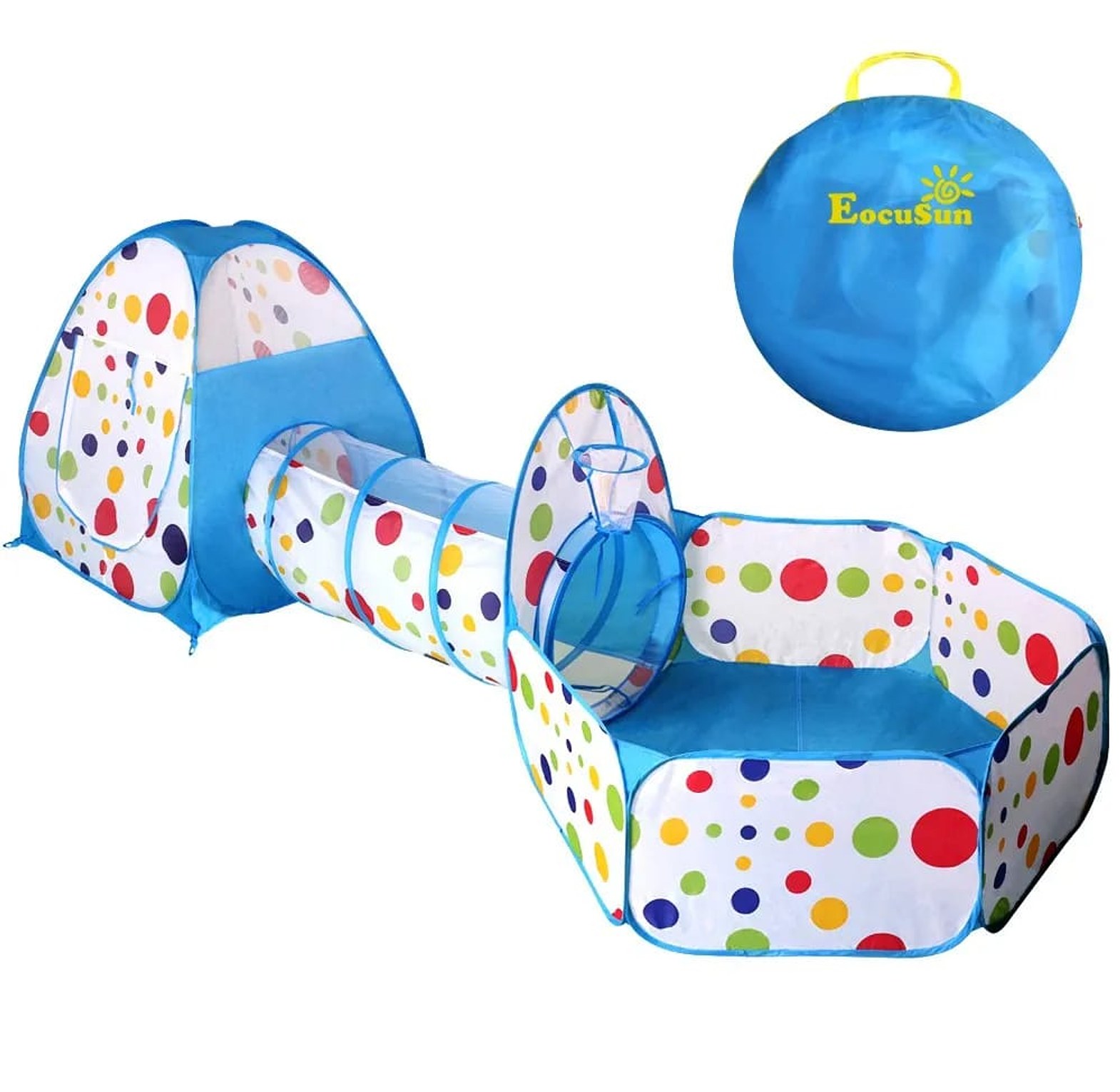 3-in-1 Kids Play Tent with Tunnel and Ball Pit image