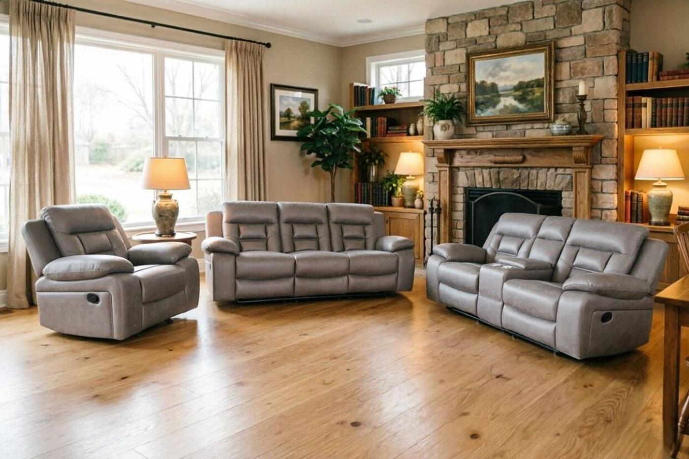 LAURA 7 Seater Fabric Recliner (3+2+1+1) image 1
