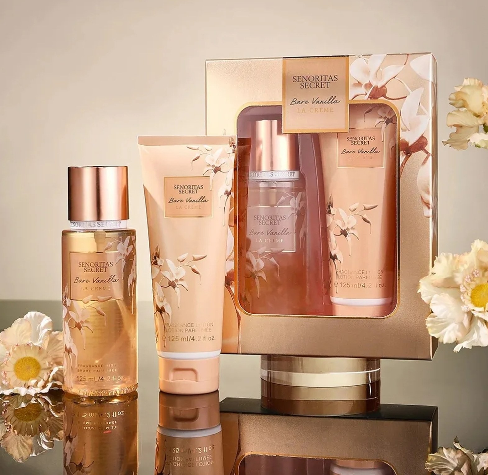 Senoritas Secret Bare Vanilla La Creme Perfume Gift Set with 125ml Perfume Body Mist & 125ml Perfume Lotion  image