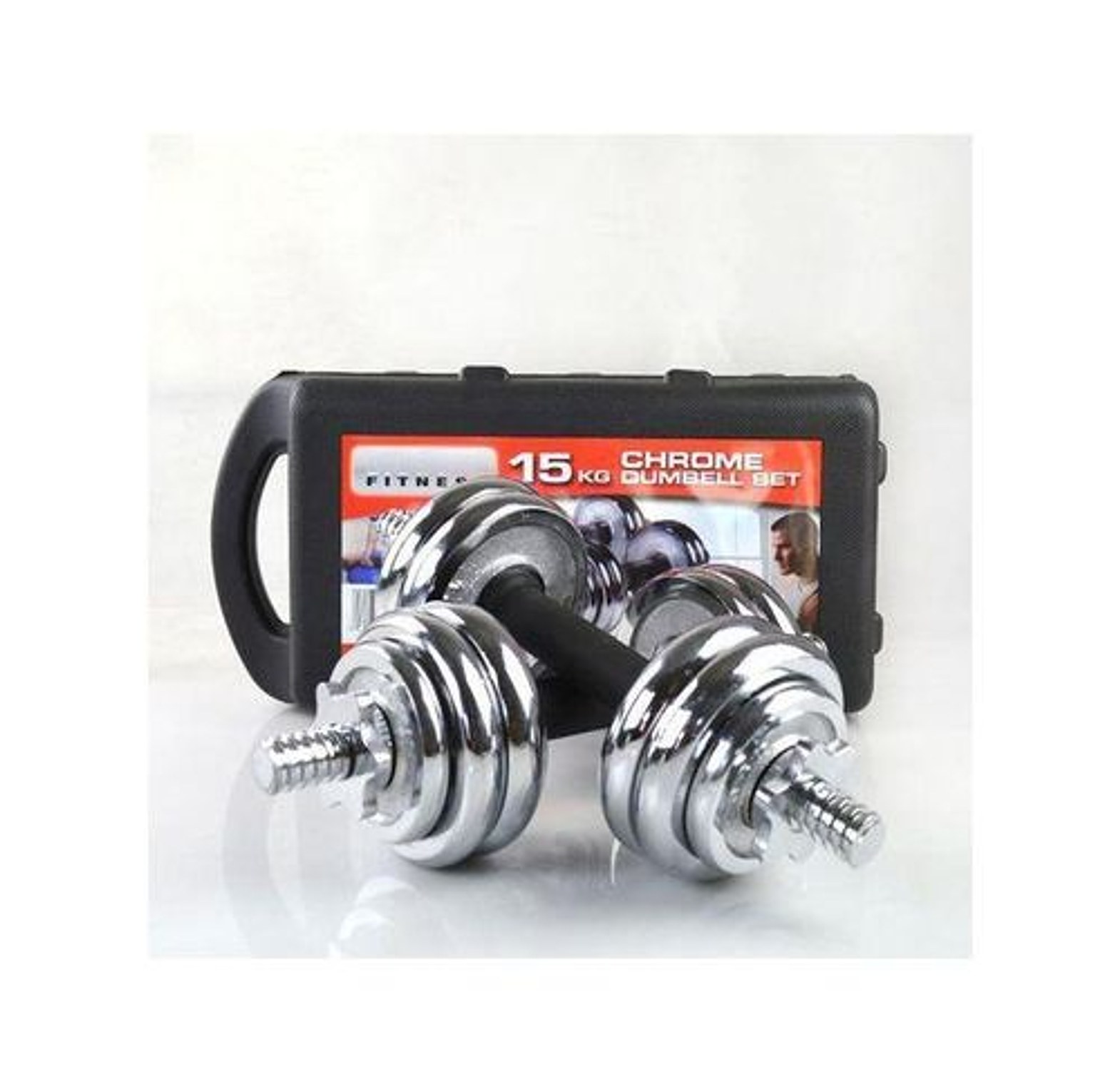 Chrome 15kgs DUMBELLS SET image