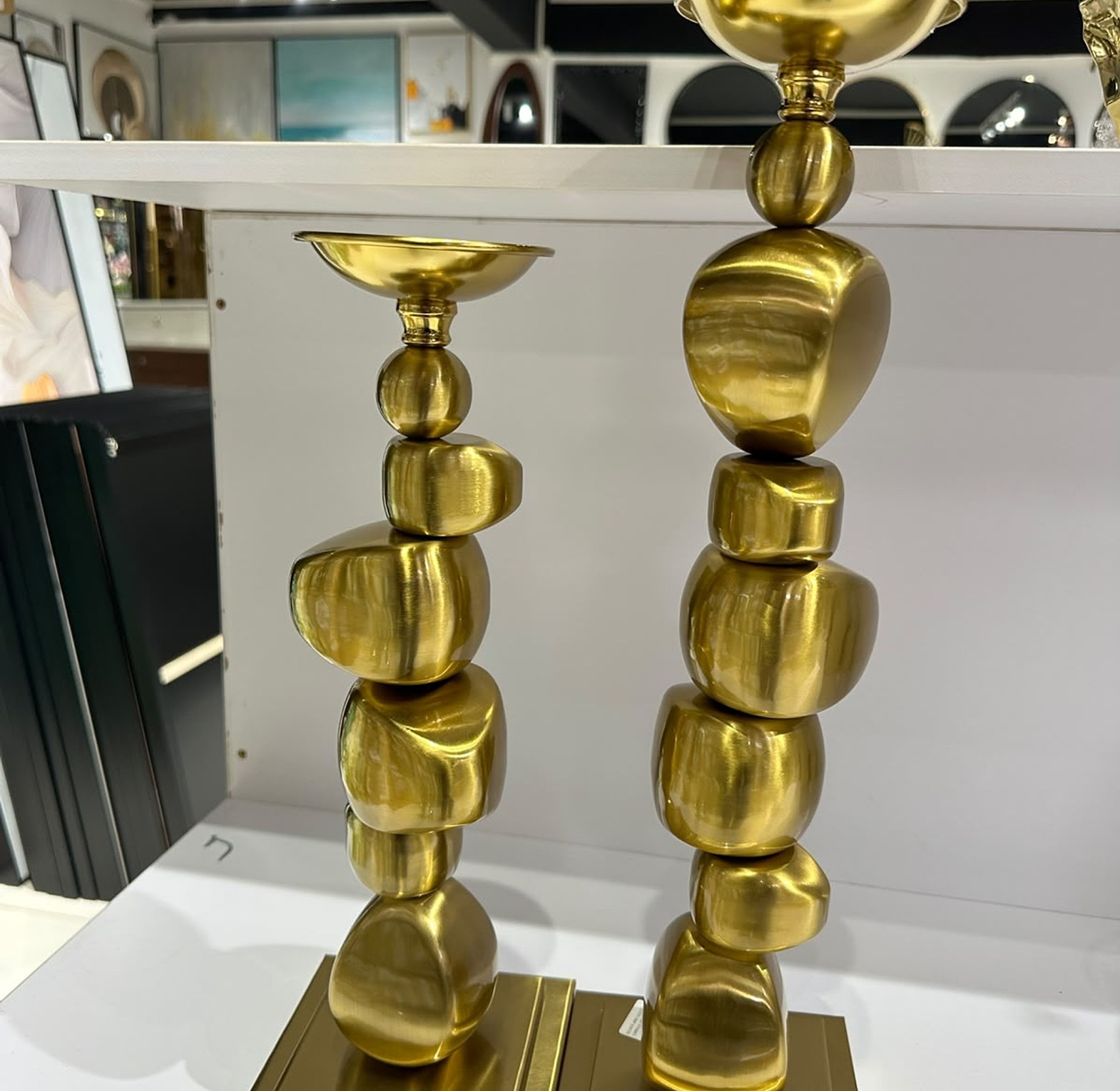 Gold and Silver Sculptural Candle Holder image