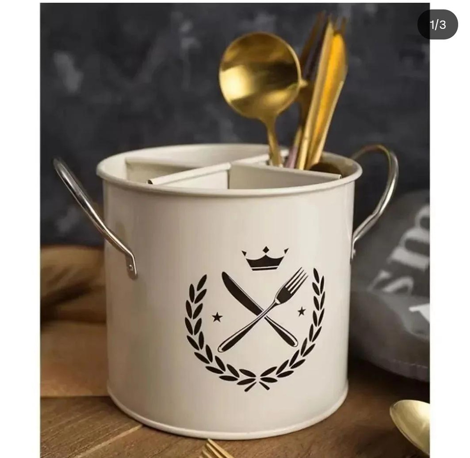 Alloy cutlery holders Partitioned image