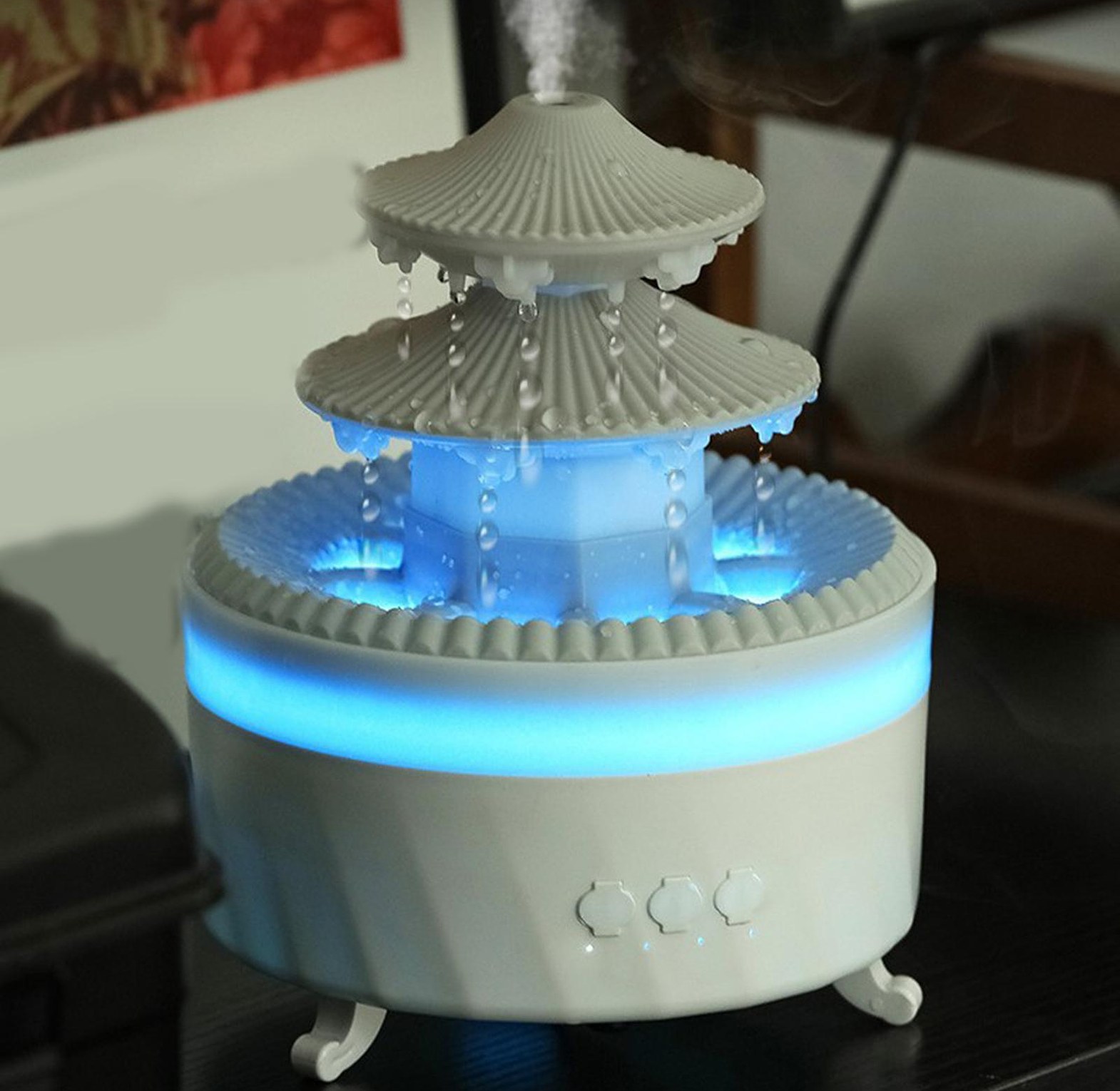 Rain Cloud Air Humidifier and Essential Oil Aroma Diffuser with 6-Color LED Night Light & 350ml Tank image
