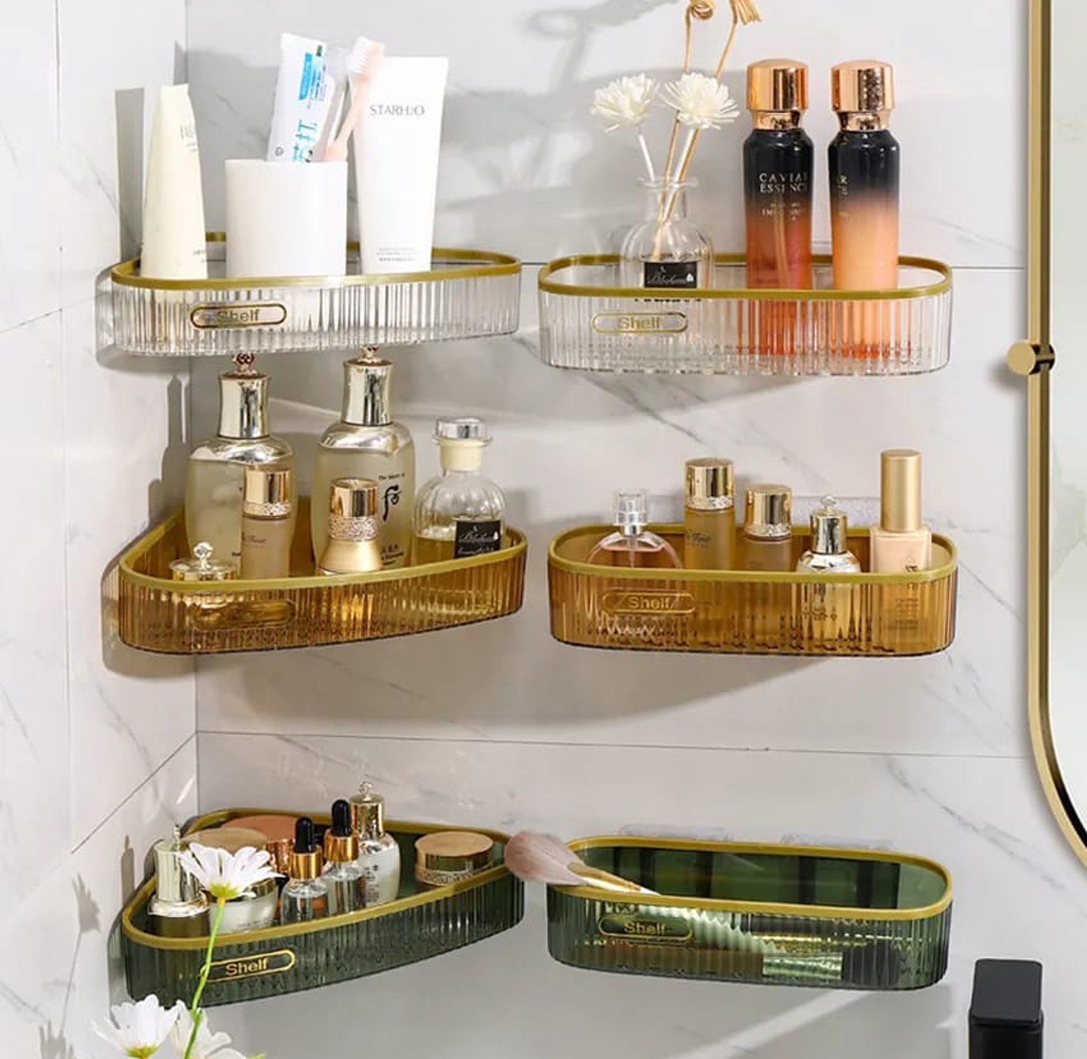 Elegant Acrylic Fancy Bathroom Shelf image