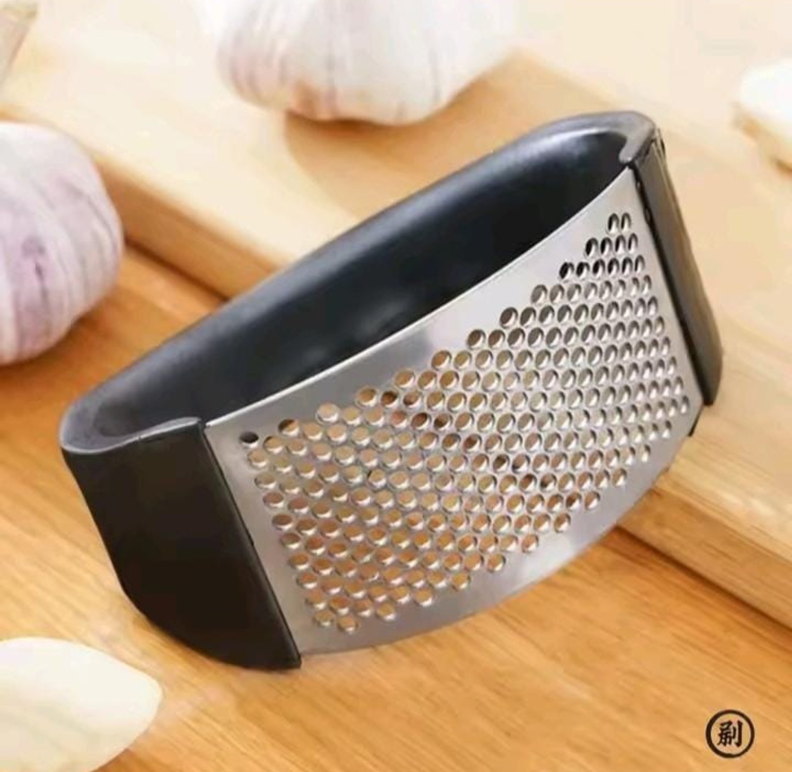 Stainless Steel Garlic Press Rocker Ergonomic Manual Garlic Crusher and Ginger Mincer Kitchen Tool for Easy Cooking image
