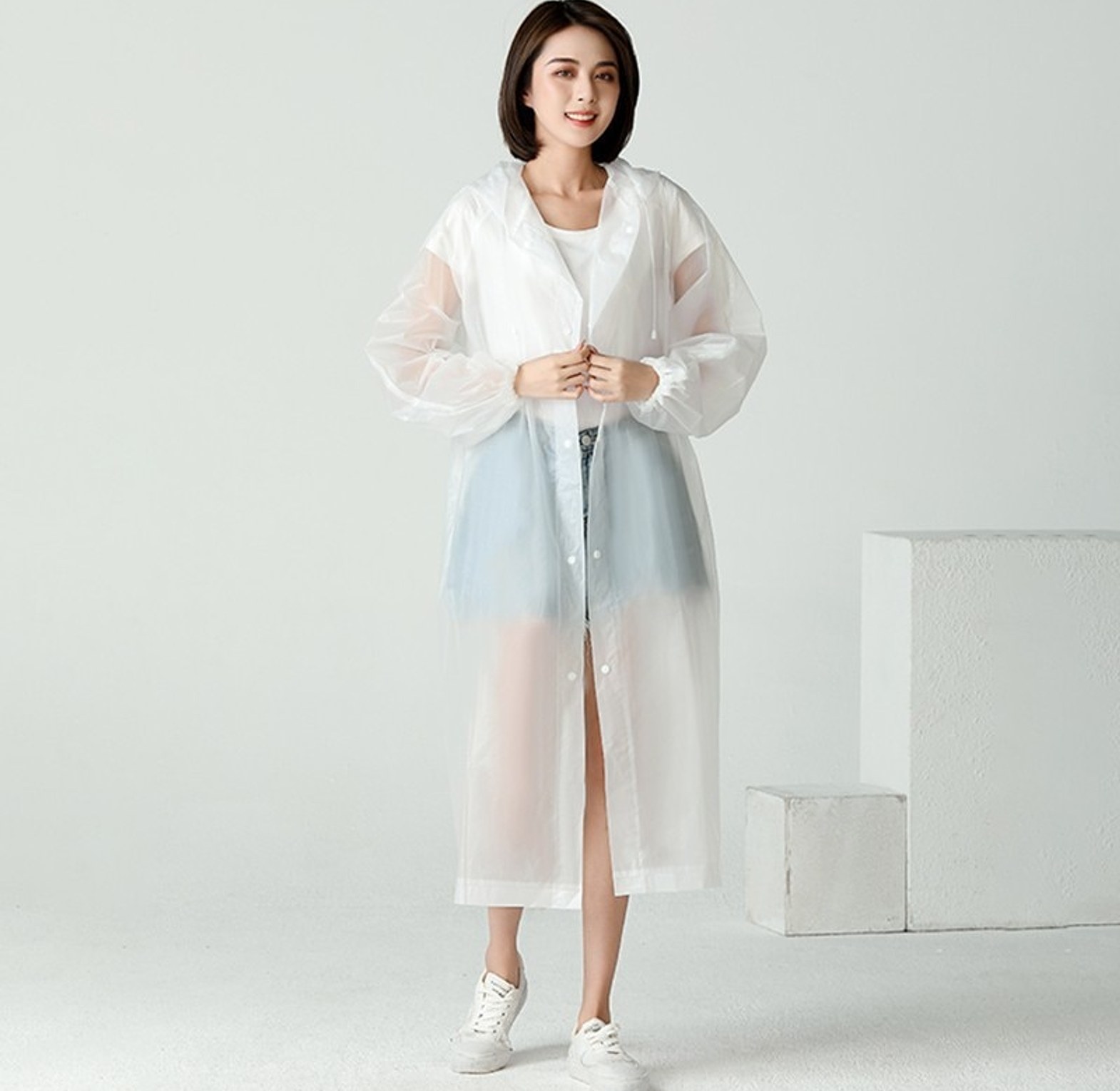 Unisex Raincoat With Hood, Waterproof Reusable, All Sizes image