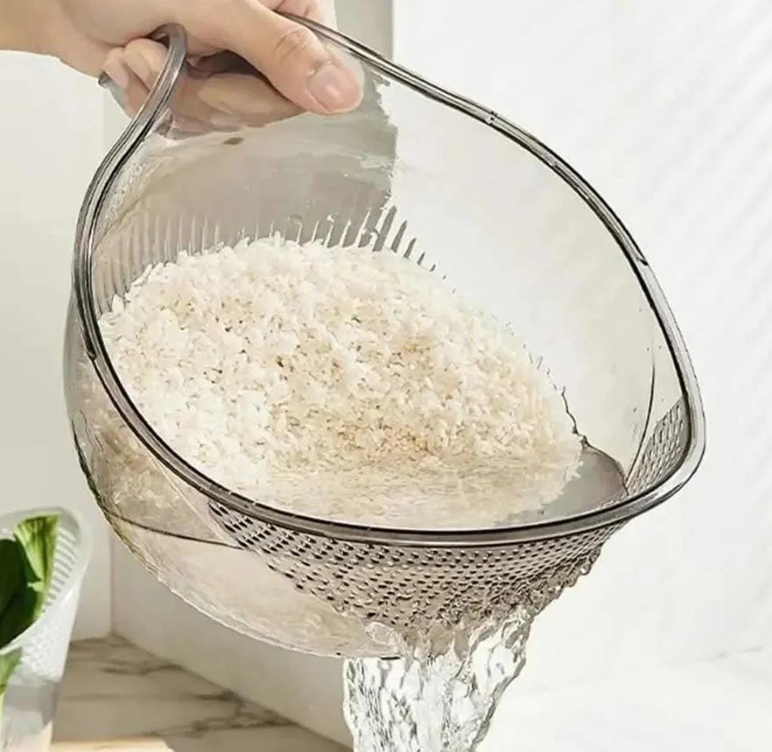 Acrylic Rice washing bowl/ Colander  image
