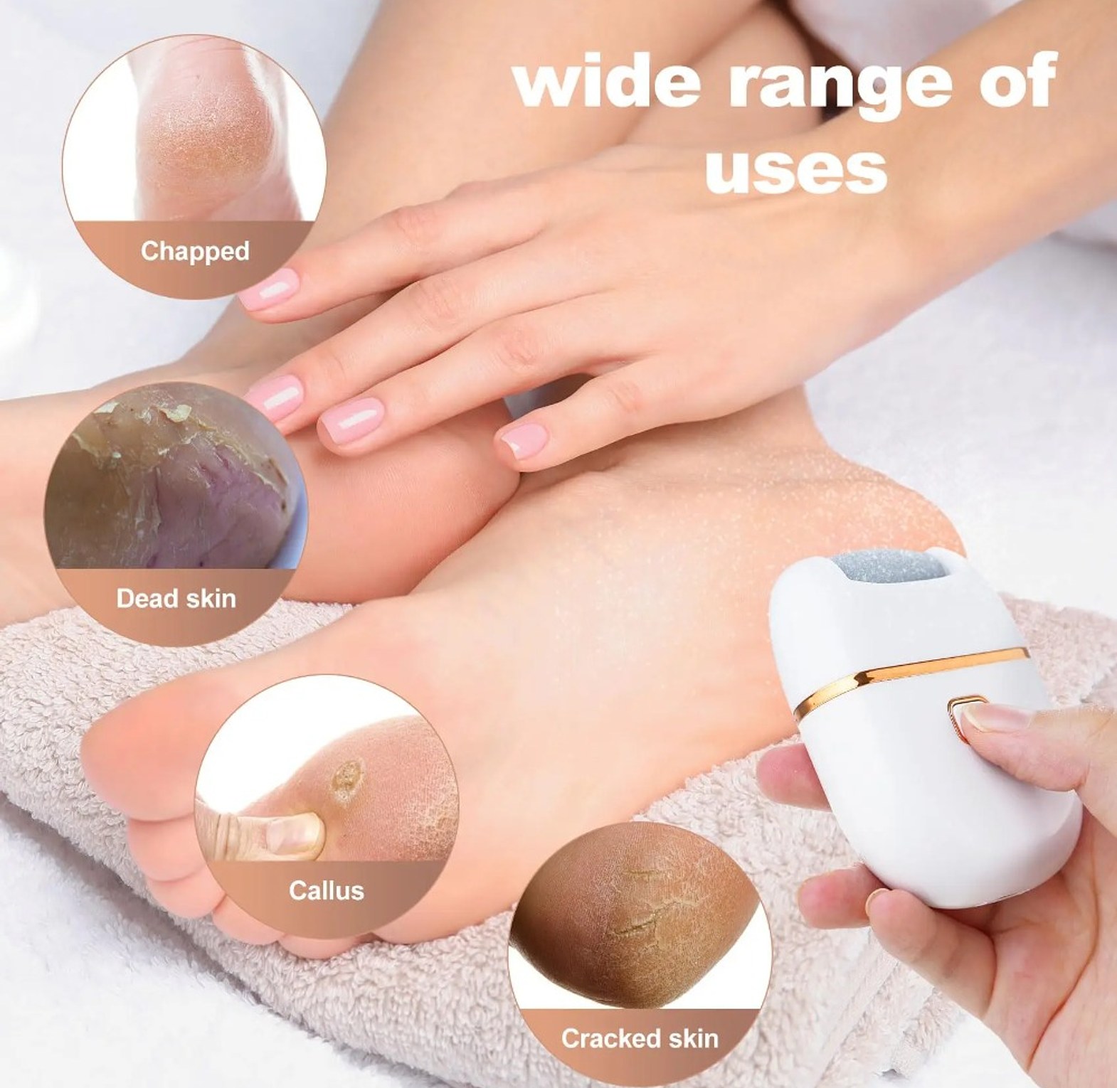 Electronic Pedicure Tool, Rechargeable Foot Callus Remover for Smooth Heels image