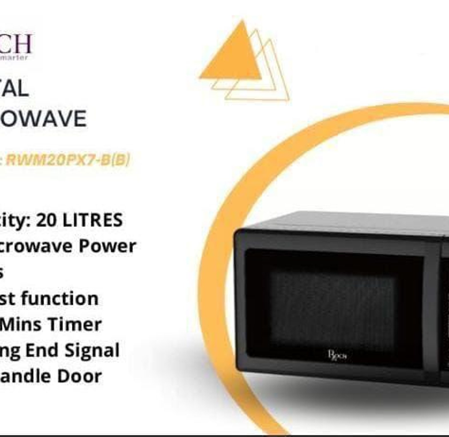Roch Digital Microwave 20L COMES WITH A FREE ELECTRIC KETTLE image