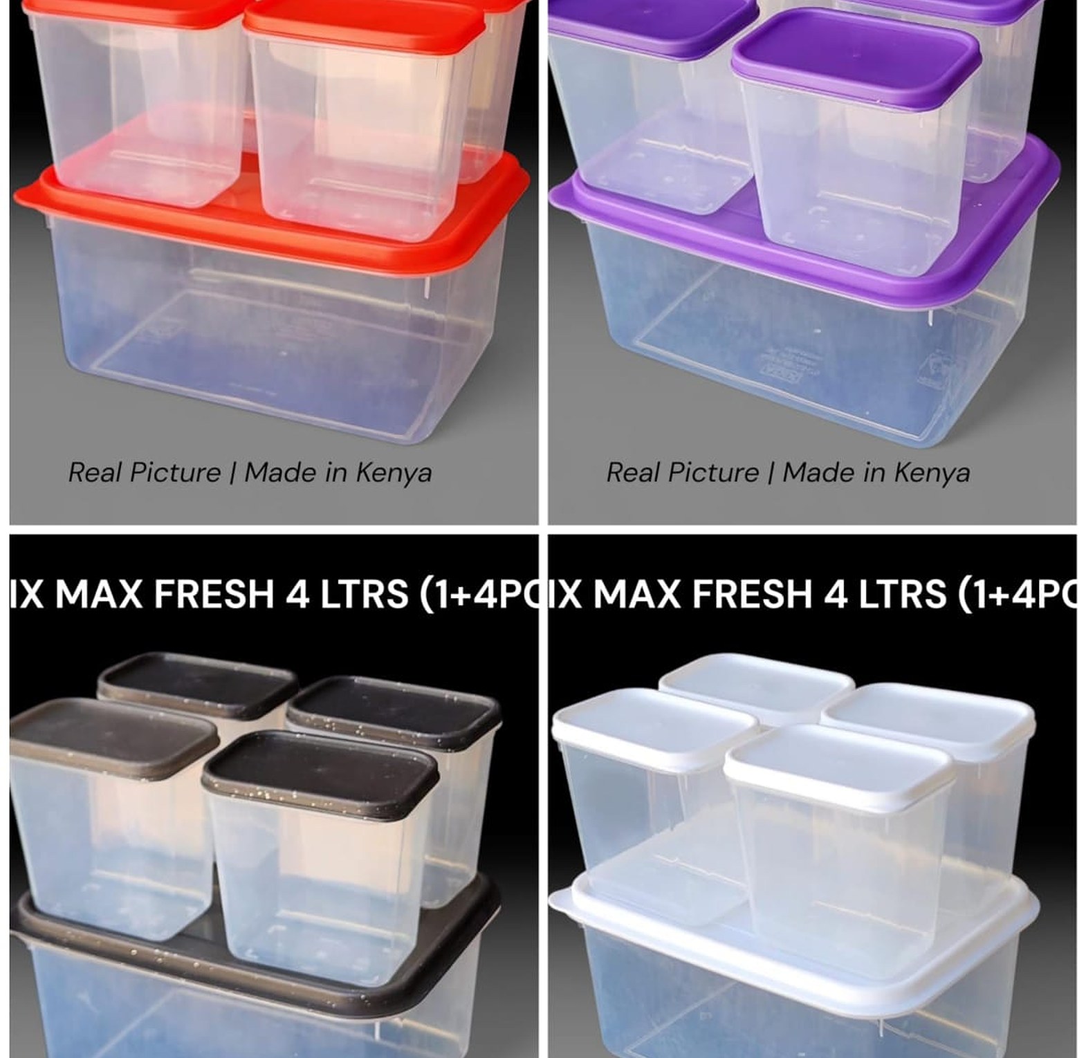Max Fresh 5-Piece Food Storage Container Set (4L Main + 4 Small Tubs) – Durable Airtight Kitchen Organizer image