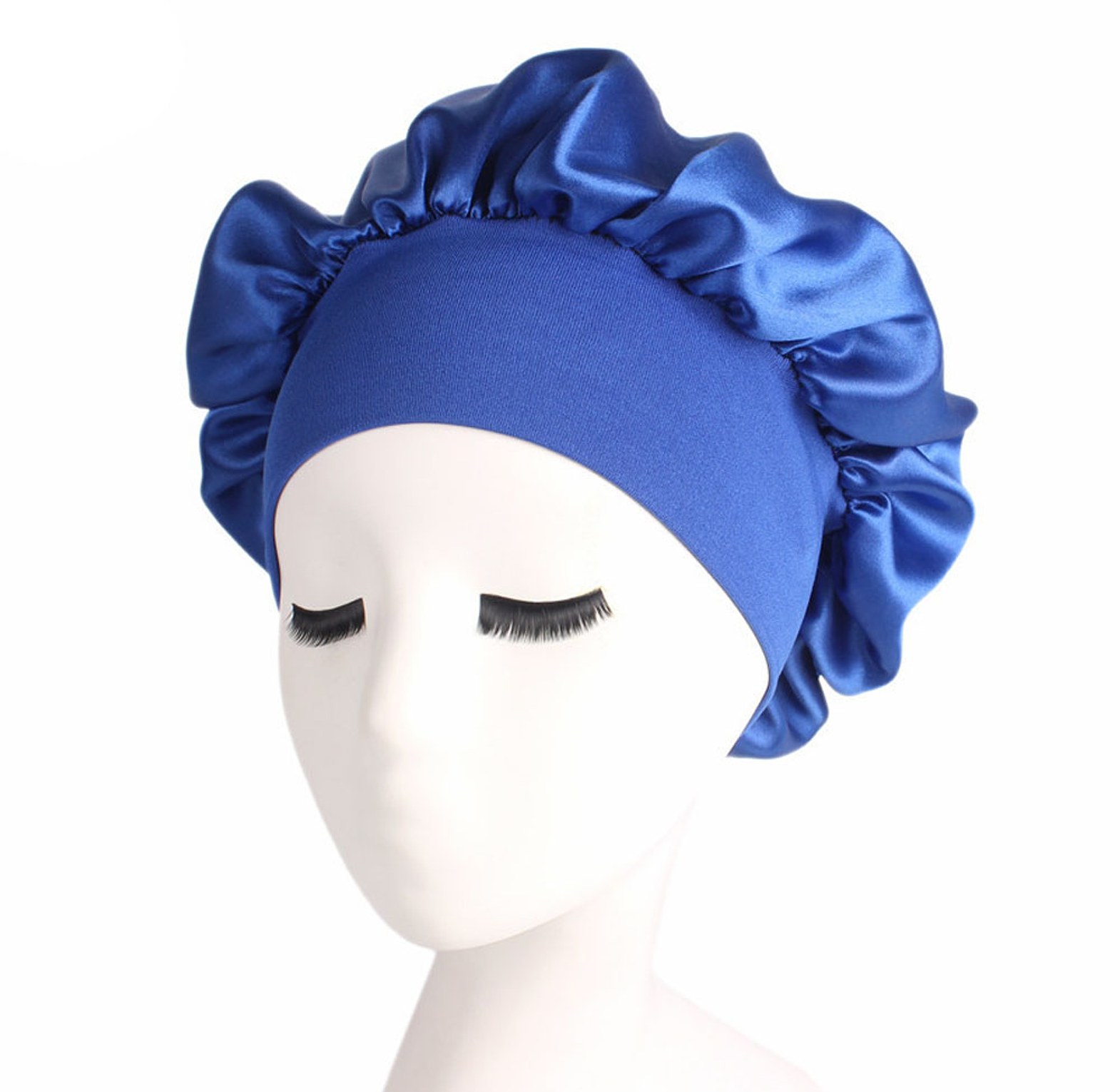 Premium Satin Silk Hair Bonnet Night Sleep Cap with Wide Elastic Band – Hair Care Protector for Braids and Natural Hair image