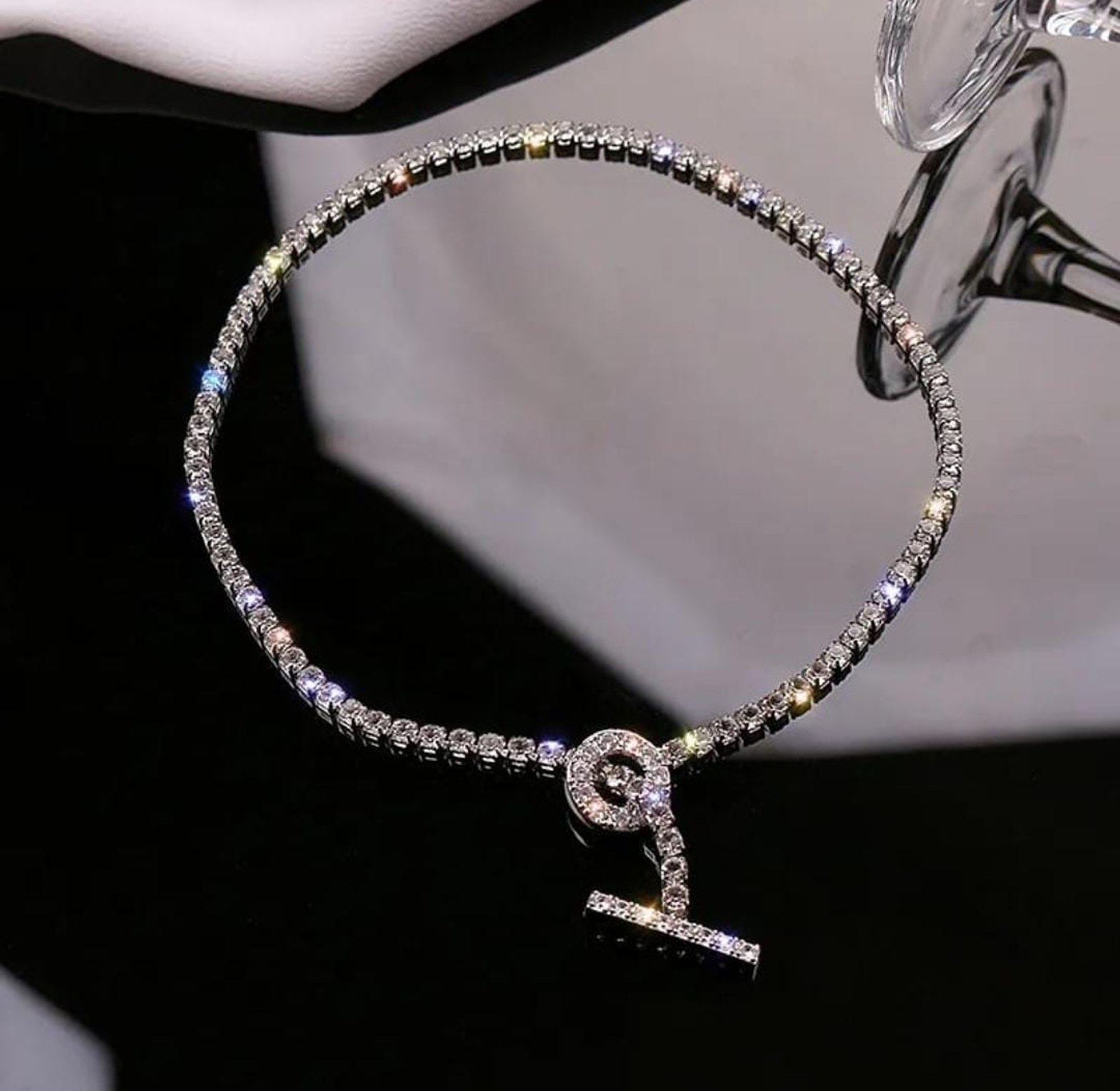 Rhinestone choker necklace image